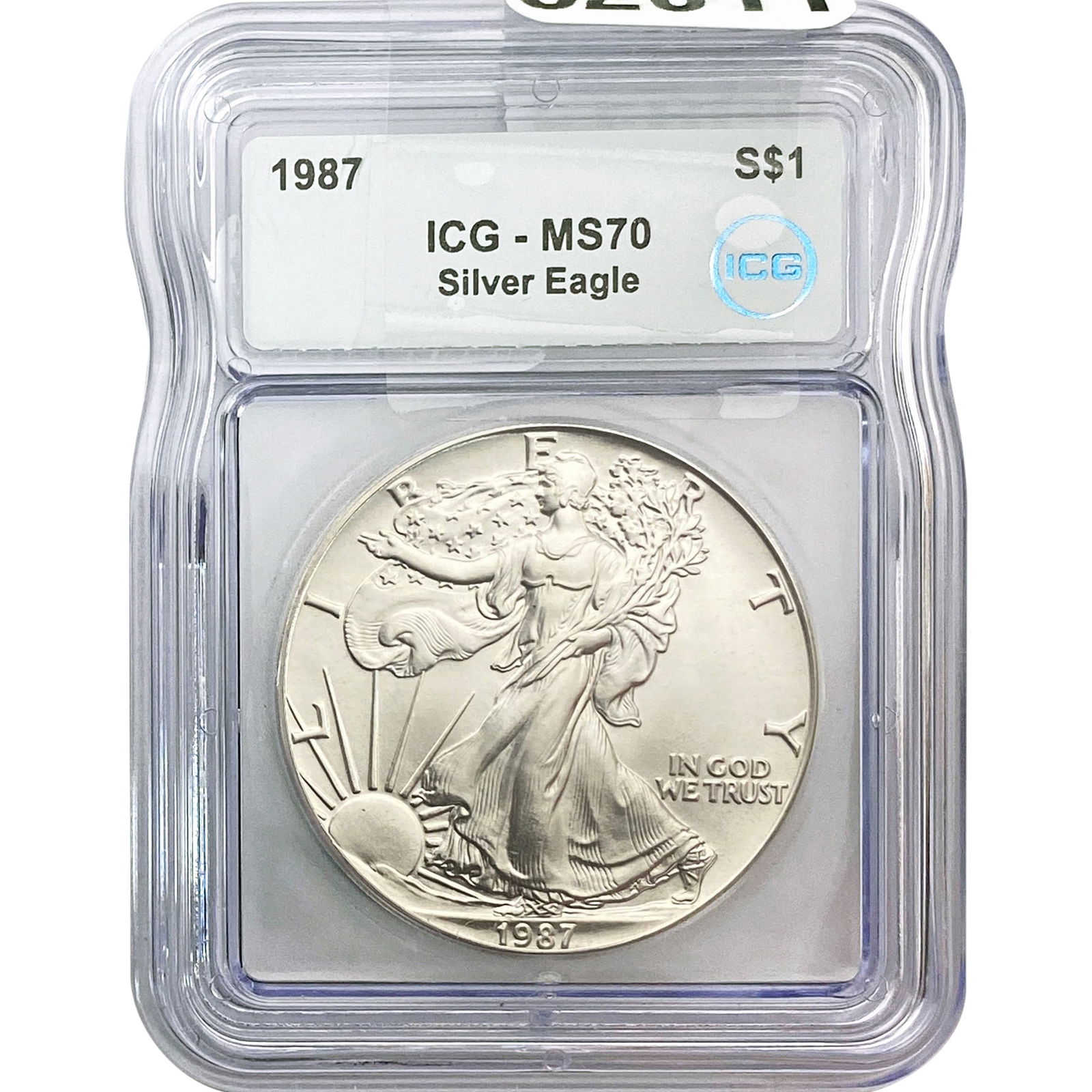 1987 ICG MS70 $1 Silver 1OZ SE: 1987 ICG MS70 $1 Silver 1OZ SE