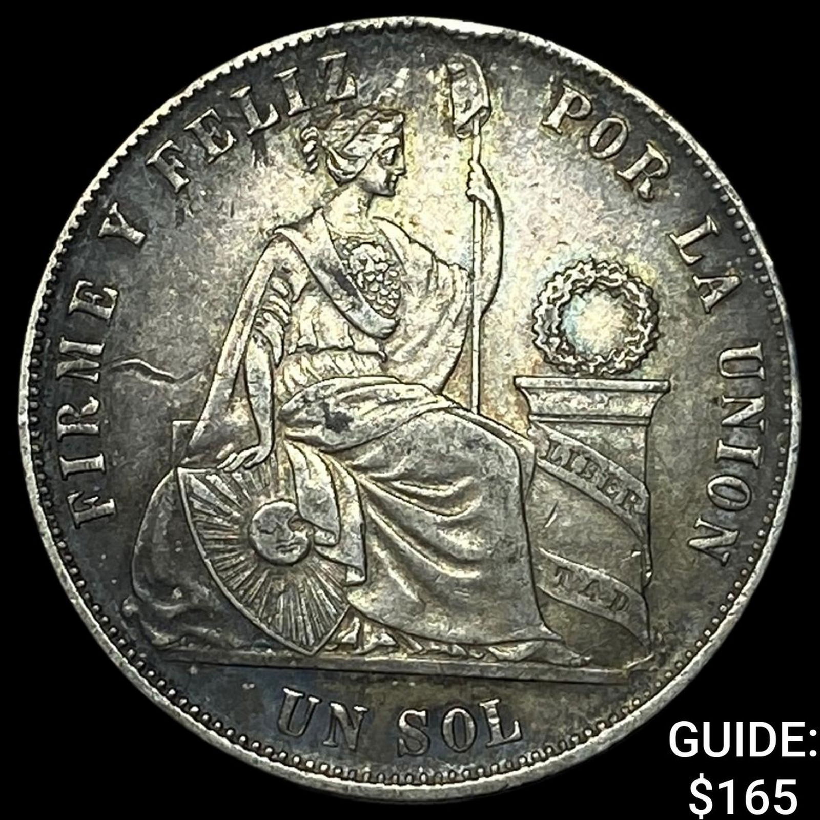 1875 Peru Silver 1 Sol CLOSELY UNCIRCULATED (1 of 2)