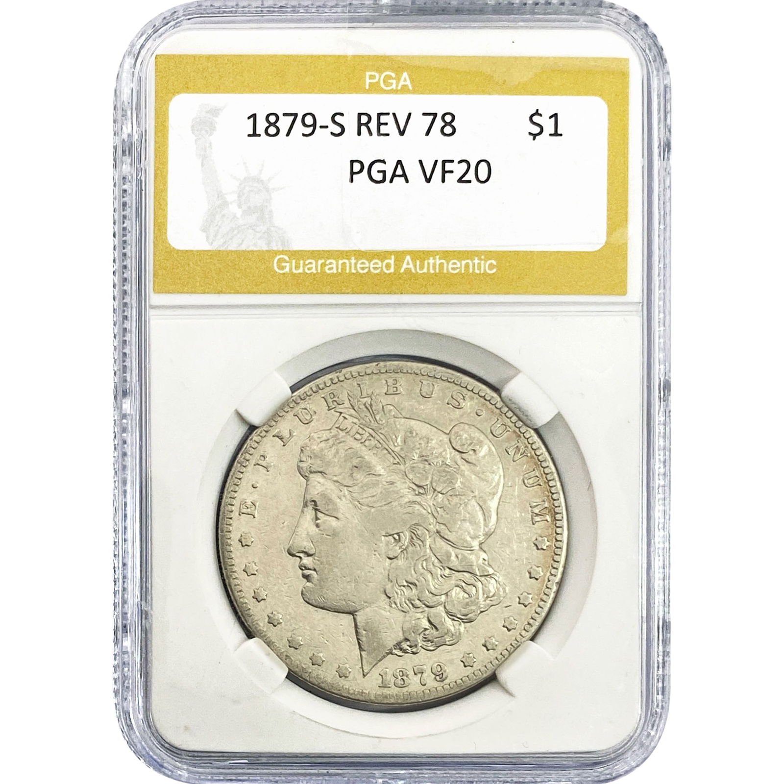 1879-S REV 78 Morgan Silver Dollar PGA VF20: 1879-S REV 78 Morgan Silver Dollar PGA VF20