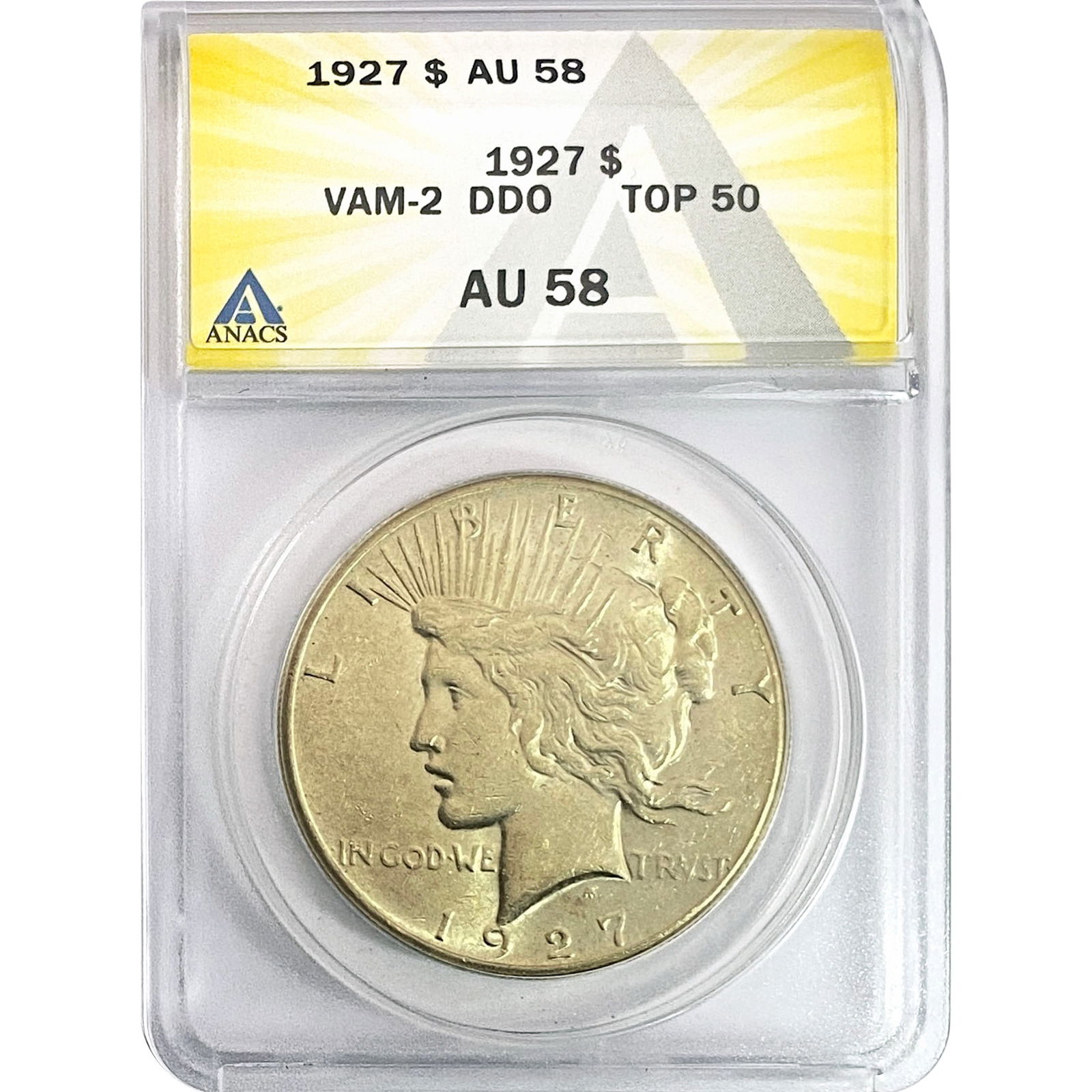 1927 Silver Peace Dollar ANACS AU58 (1 of 2)