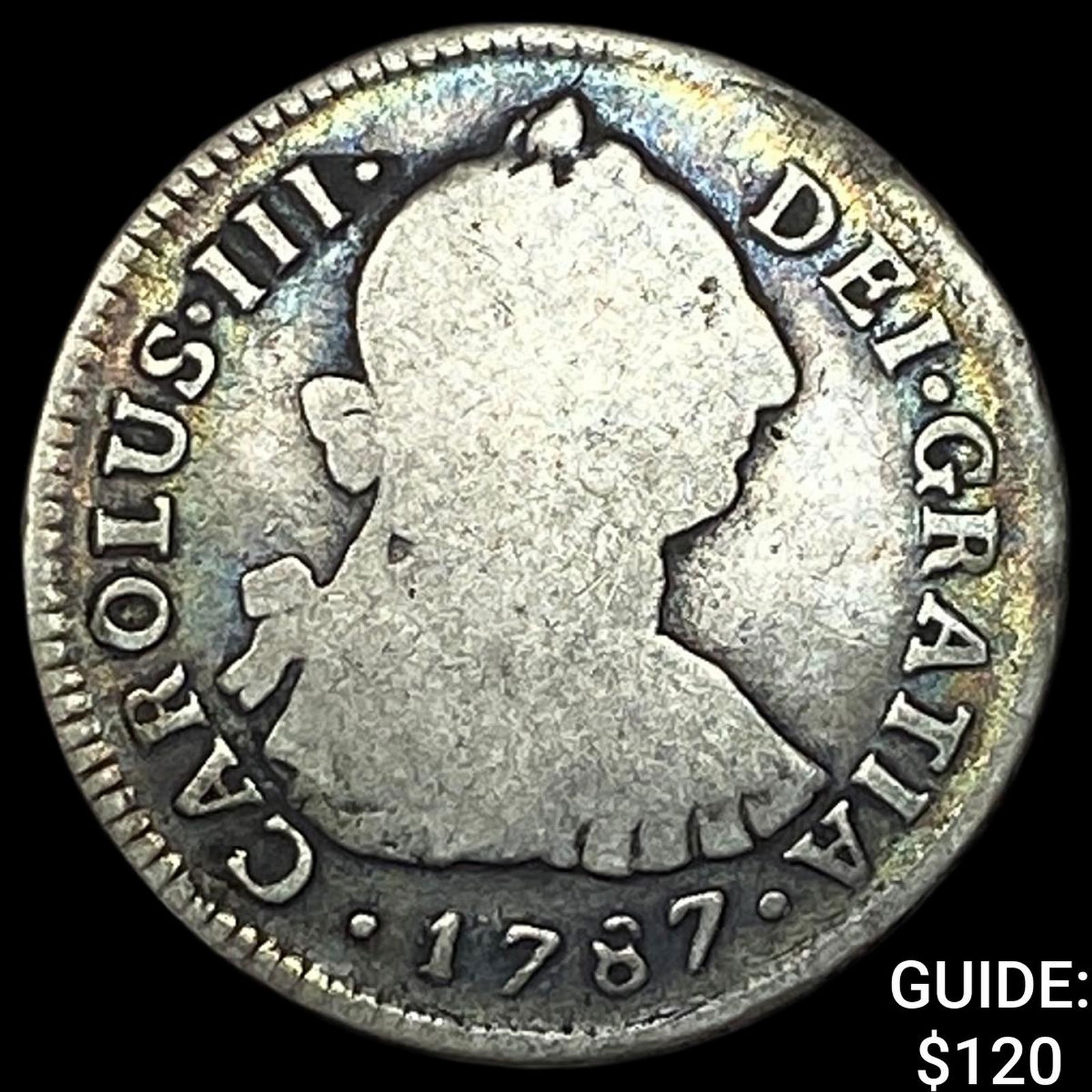 1787 Colonial Spain Silver 2 Reales NEARLY UNCIRCULATED (1 of 2)
