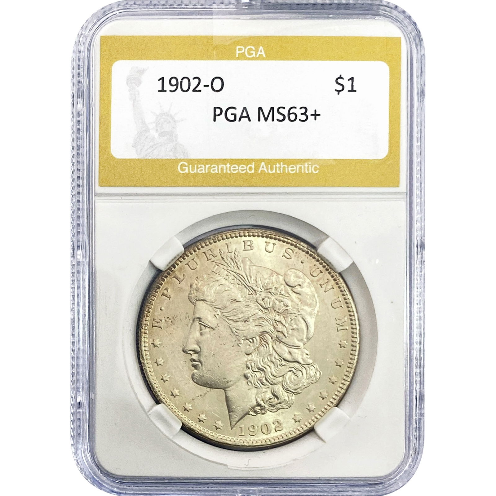 1902-O Morgan Silver Dollar PGA MS63+ (1 of 2)