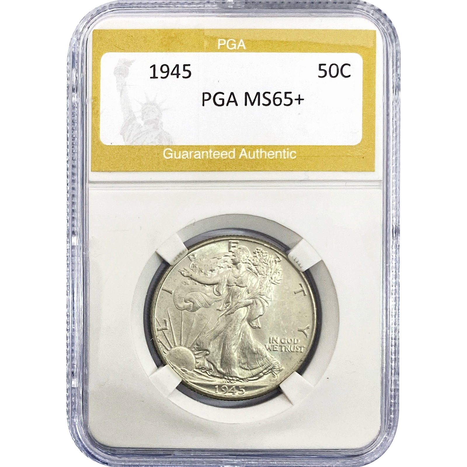 1945 Walking Liberty Half Dollar PGA MS65+: 1945 Walking Liberty Half Dollar PGA MS65+
