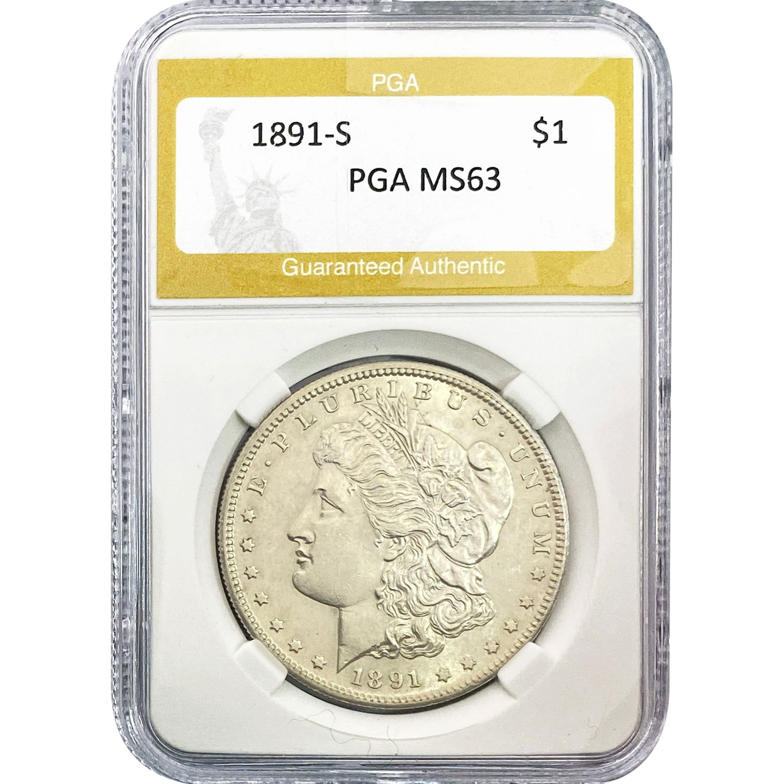 1891-S Morgan Silver Dollar PGA MS63 (1 of 2)