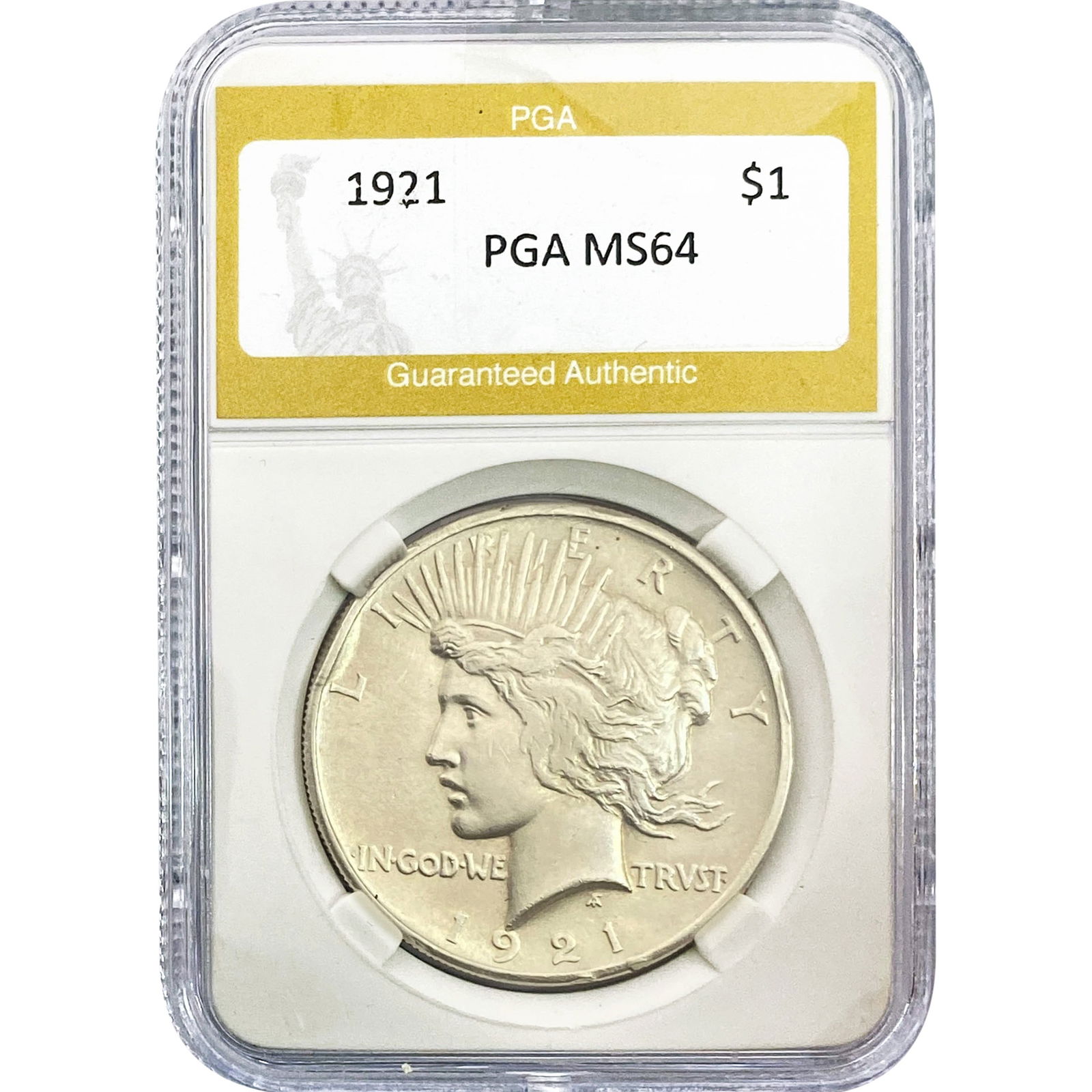 1921 HR Silver Peace Dollar PGA MS64 (1 of 2)