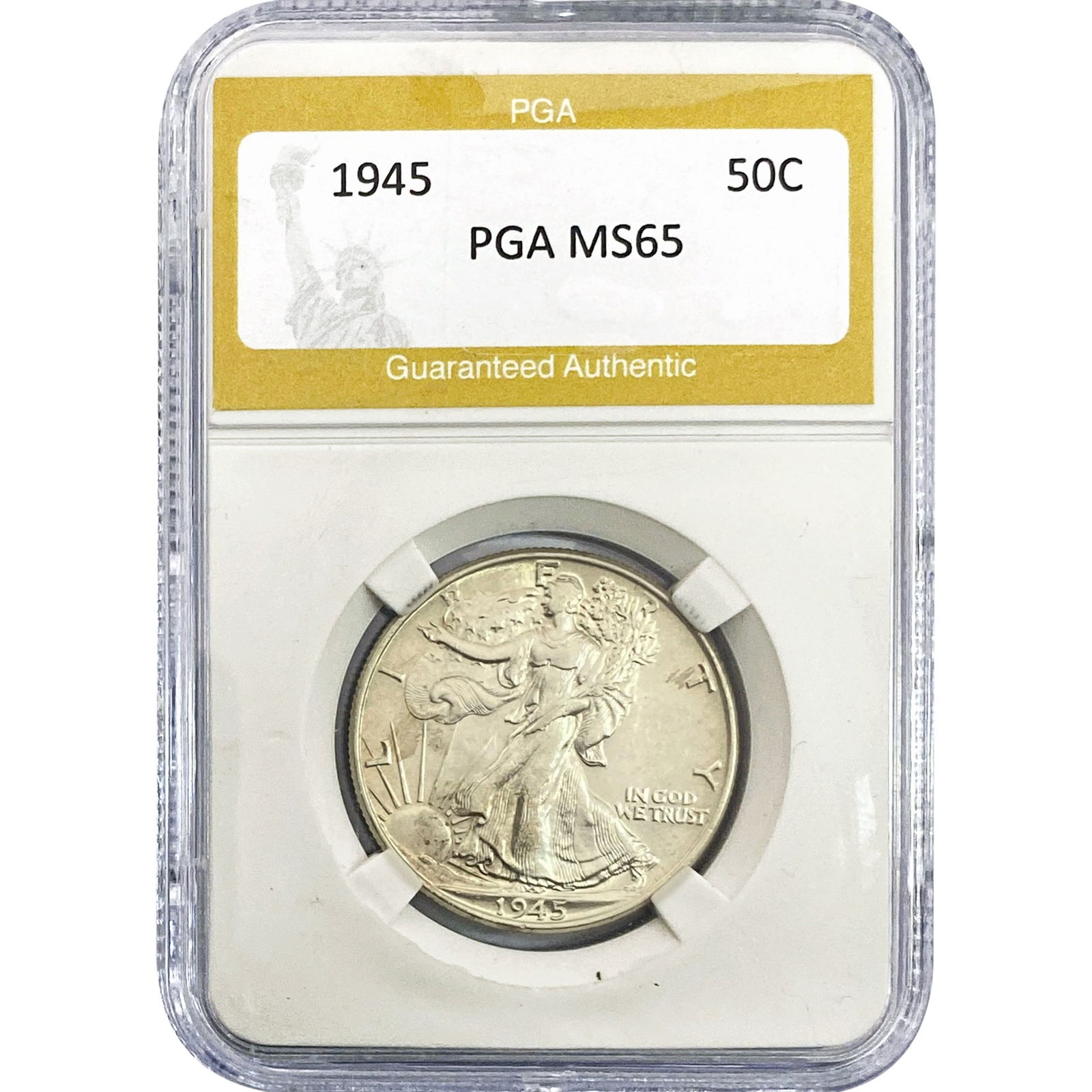 1945 Walking Liberty Half Dollar PGA MS65: 1945 Walking Liberty Half Dollar PGA MS65