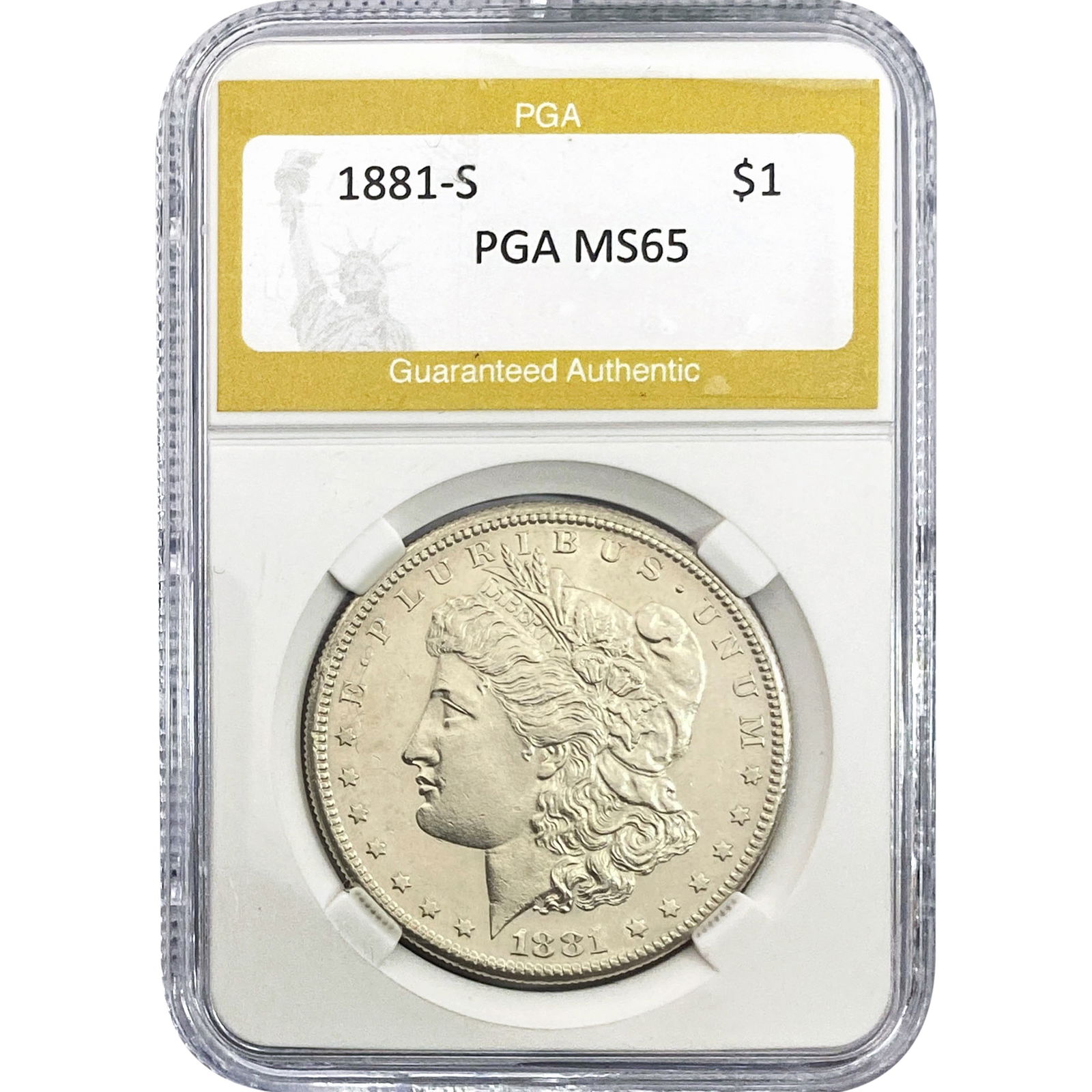 1881-S Morgan Silver Dollar PGA MS65 (1 of 2)