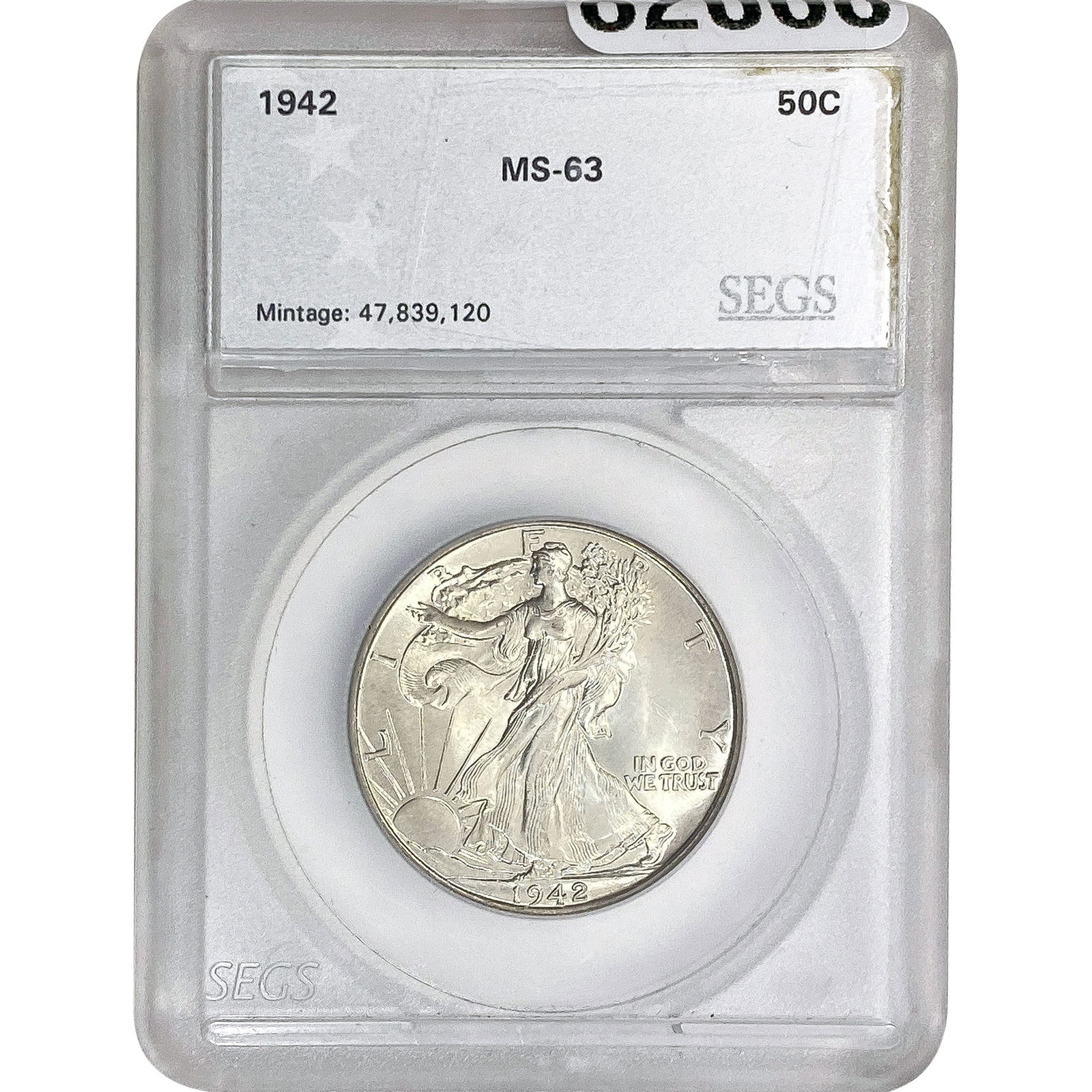 1942 Walking Liberty Half Dollar SEGS MS65 (1 of 2)