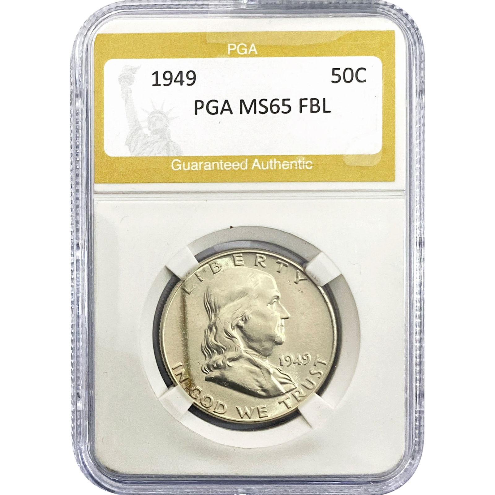1949 Franklin Half Dollar PGA MS65 FBL (1 of 2)