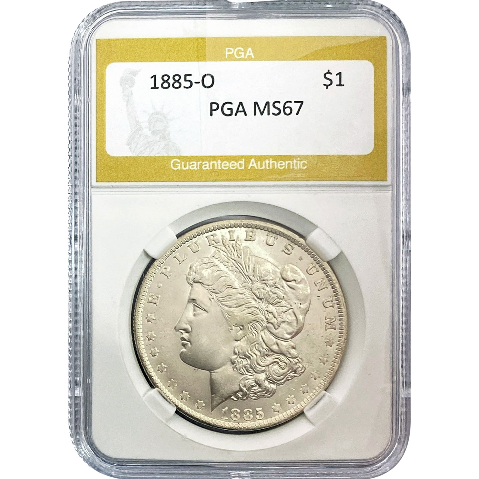 1885-O Morgan Silver Dollar PGA MS67 (1 of 2)