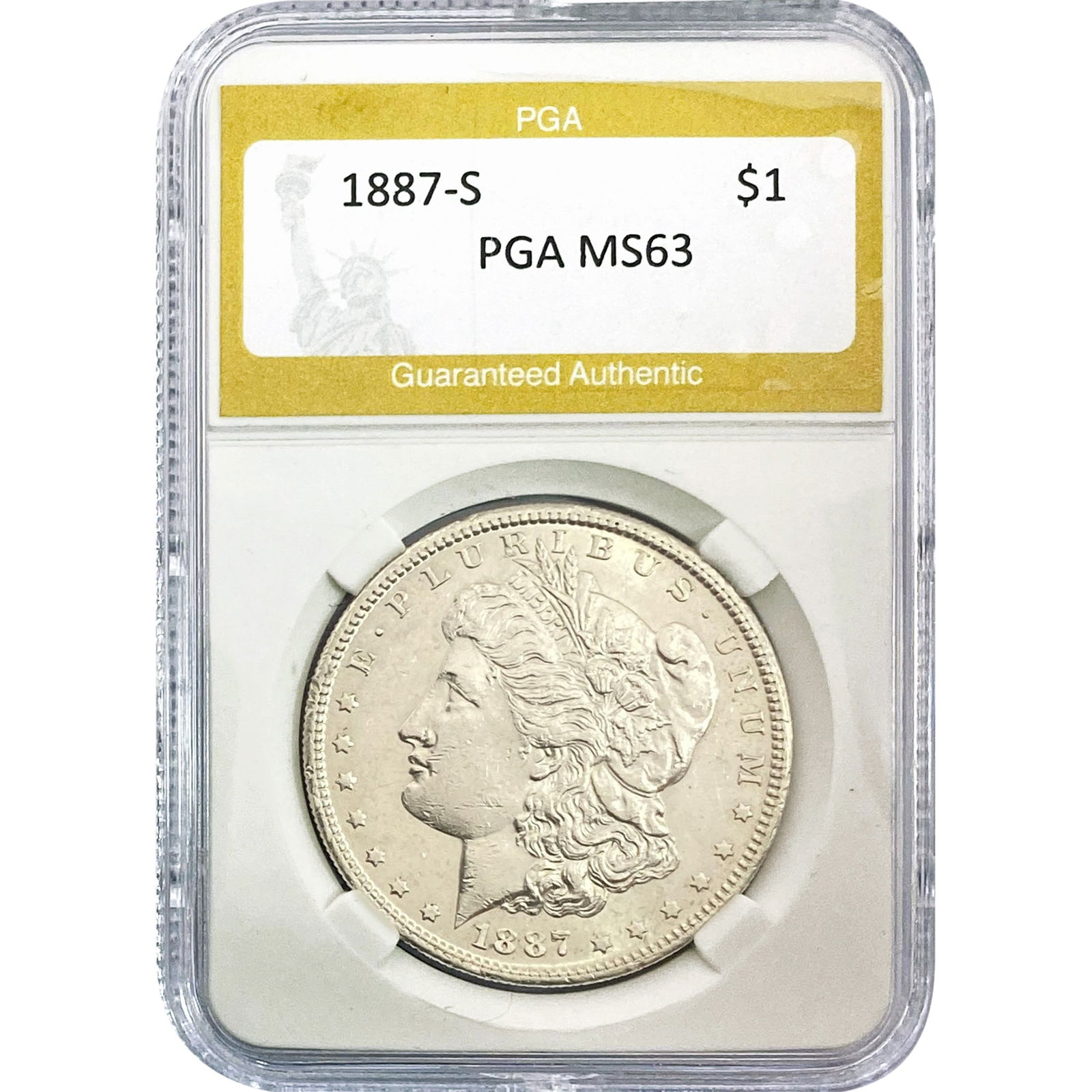 1887-S Morgan Silver Dollar PGA MS63 (1 of 2)