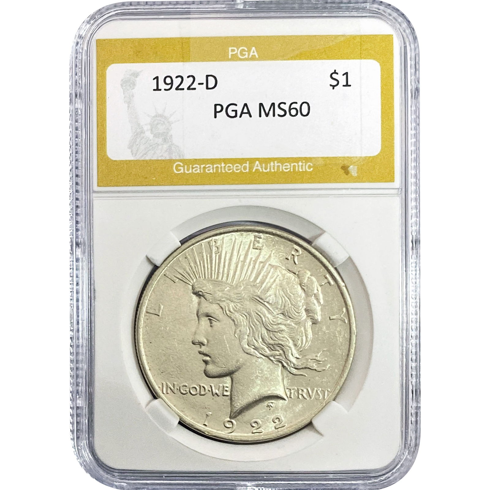1922-D Silver Peace Dollar PGA MS60 (1 of 2)