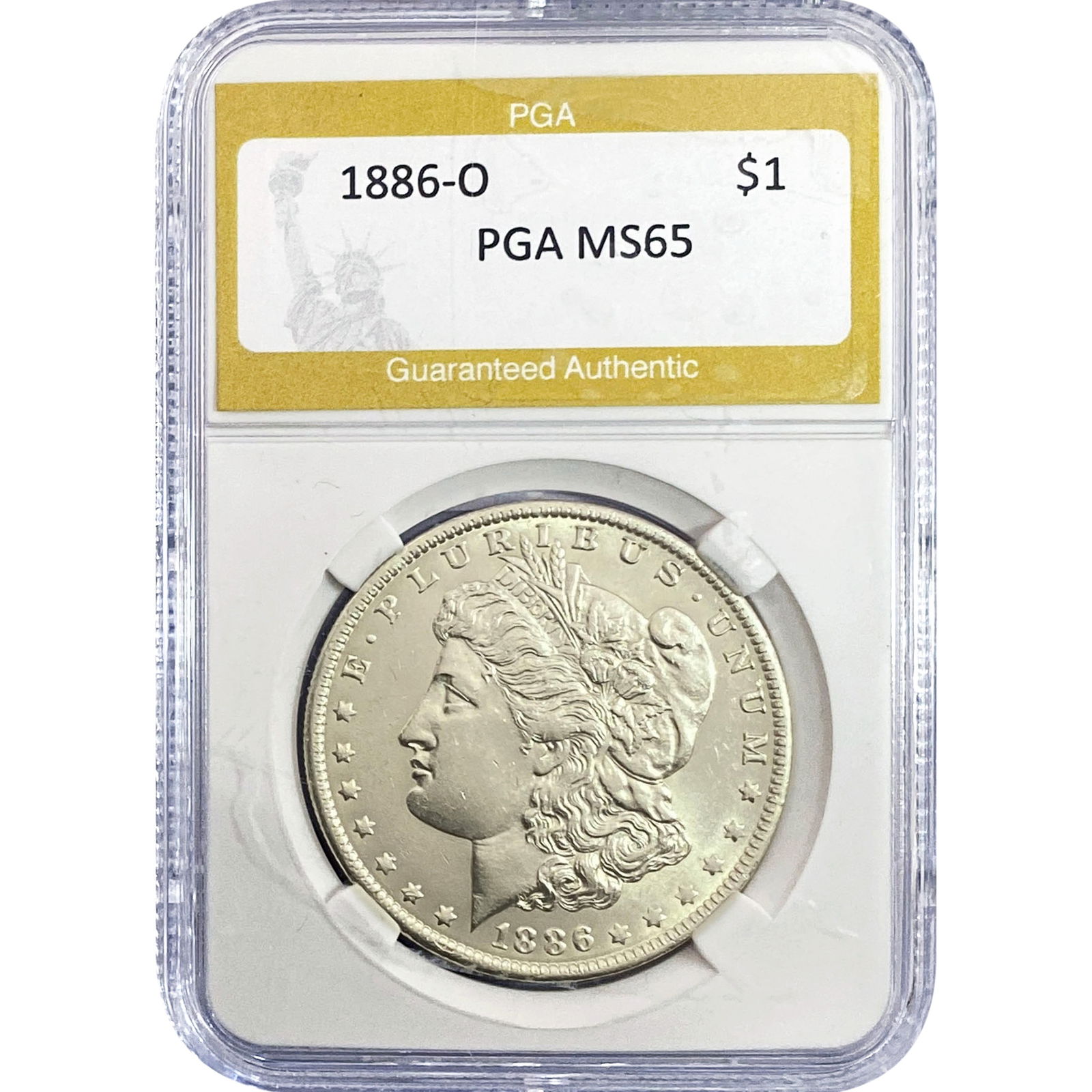 1886-O Morgan Silver Dollar PGA MS65: 1886-O Morgan Silver Dollar PGA MS65