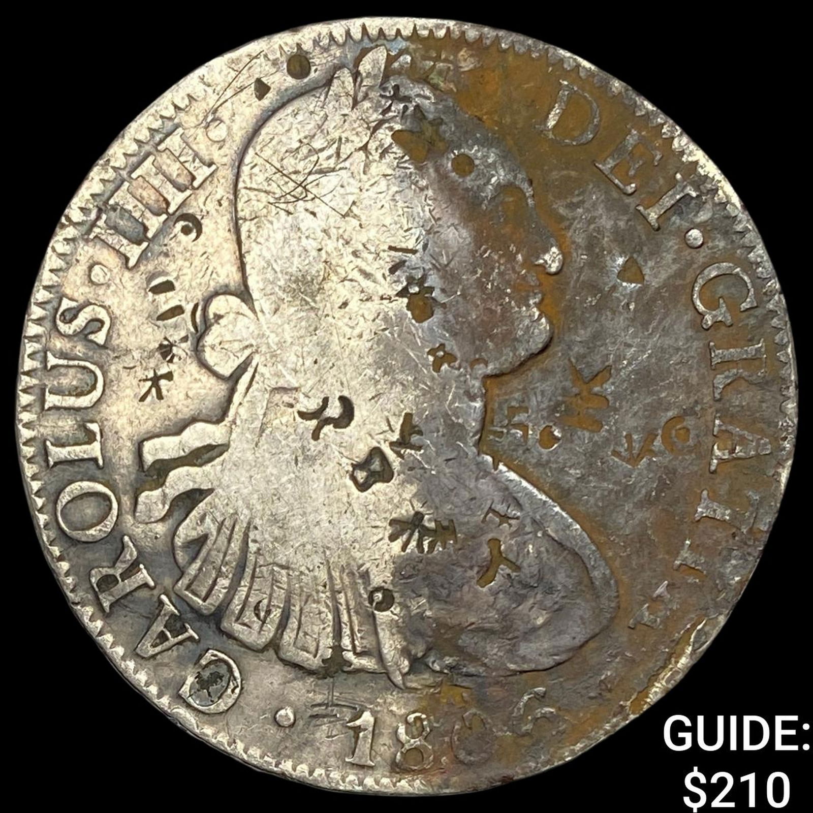 1805 Mexico Silver 8 Reales Chopmarked NEARLY UNCIRCULATED (1 of 2)