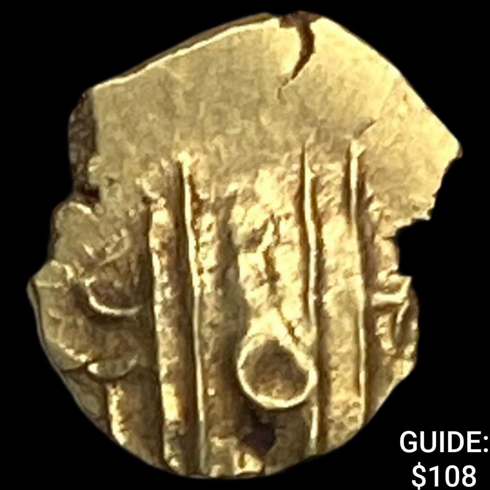 1638-1812 India Mysore .012 Gold Fanam UNCIRCULATED: 1638-1812 India Mysore .012 Gold Fanam UNCIRCULATED