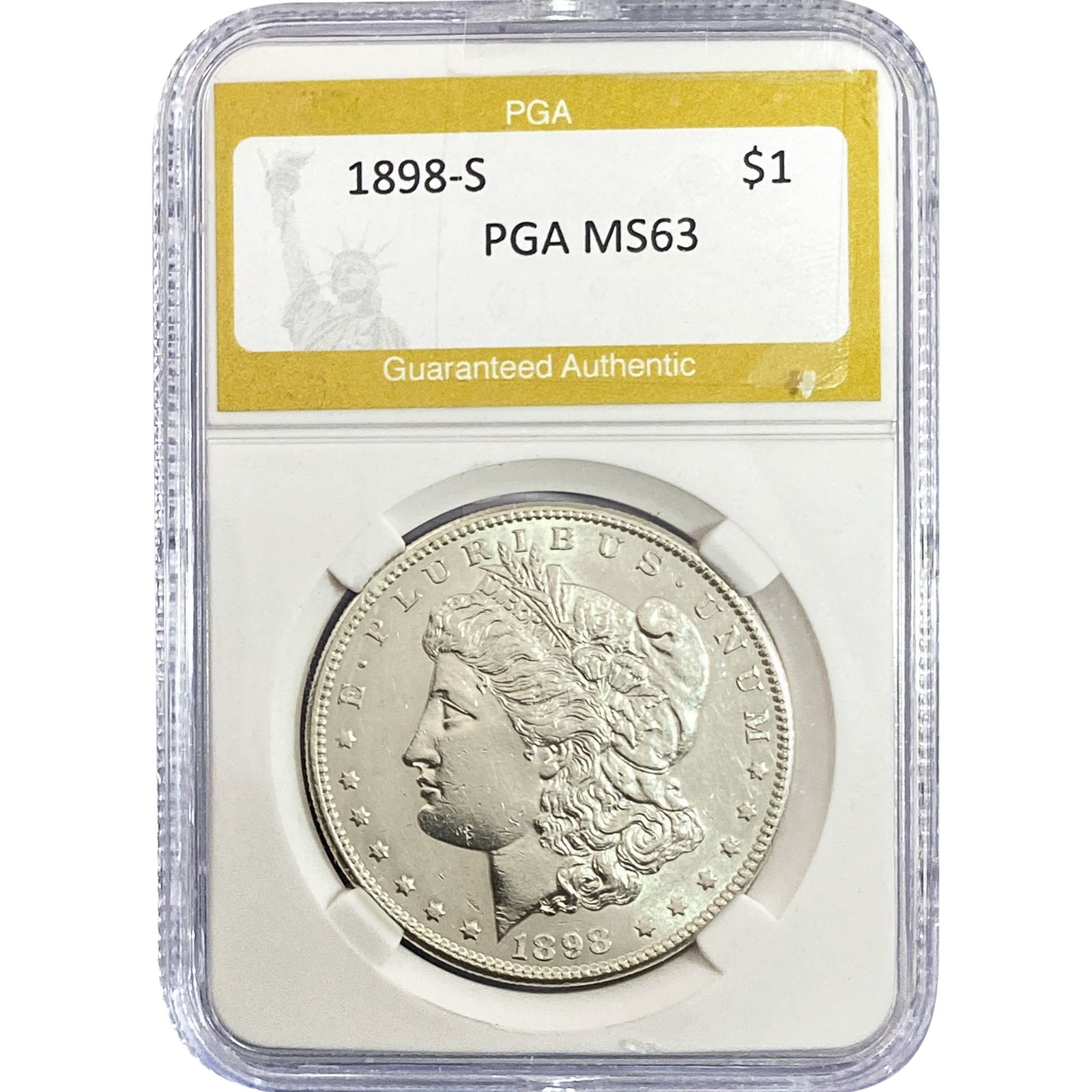 1898-S Morgan Silver Dollar PGA MS63 (1 of 2)