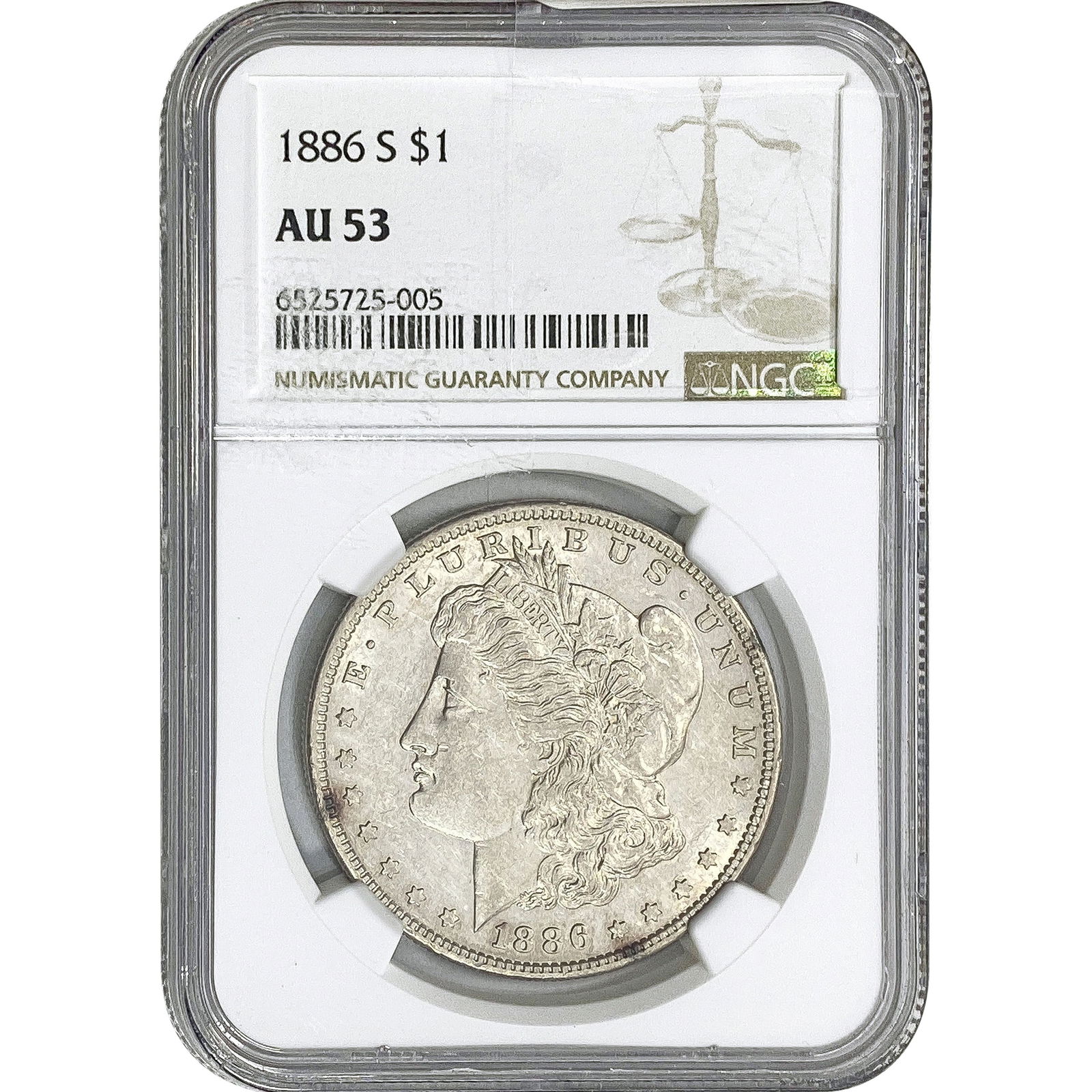 1886-S Morgan Silver Dollar NGC AU53 (1 of 2)