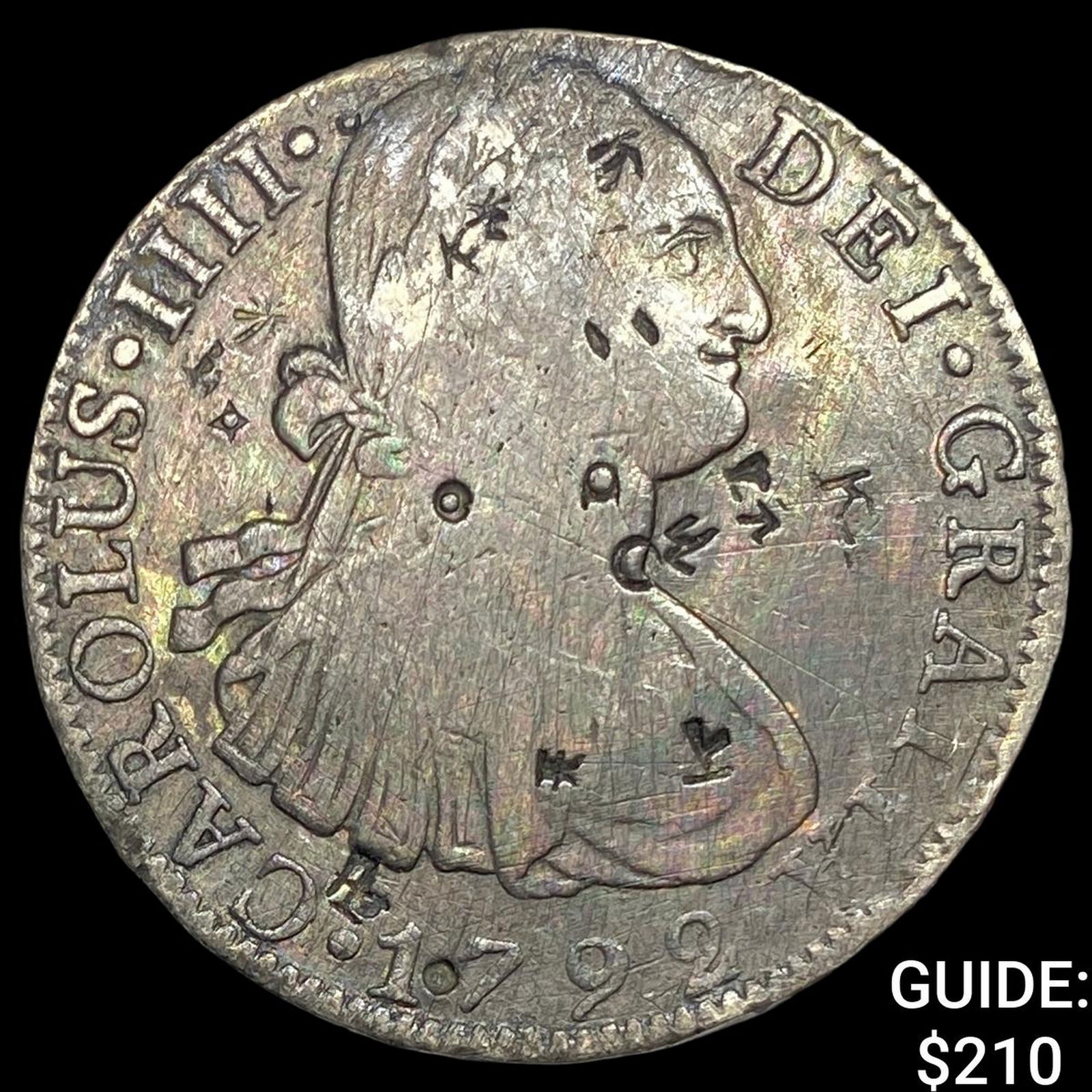 1792 Mexico Silver 8 Reales Chopmarked NEARLY UNCIRCULATED (1 of 2)