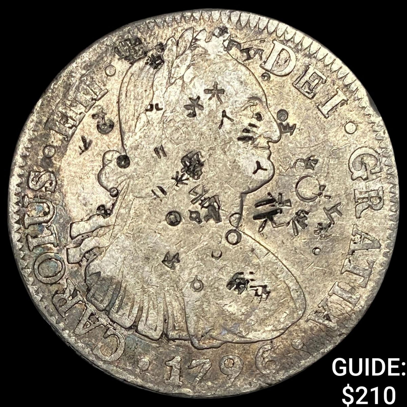 1796 Mexico Silver 8 Reales Chopmarked NEARLY UNCIRCULATED (1 of 2)