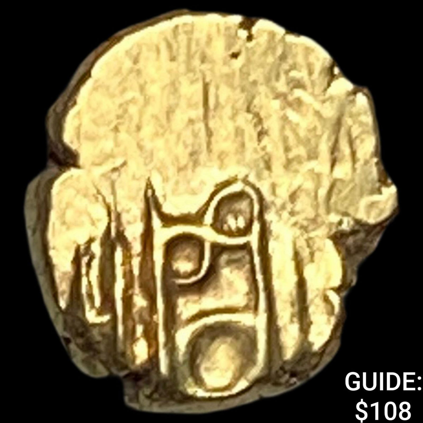 1638-1812 India Mysore .012 Gold Fanam UNCIRCULATED: 1638-1812 India Mysore .012 Gold Fanam UNCIRCULATED