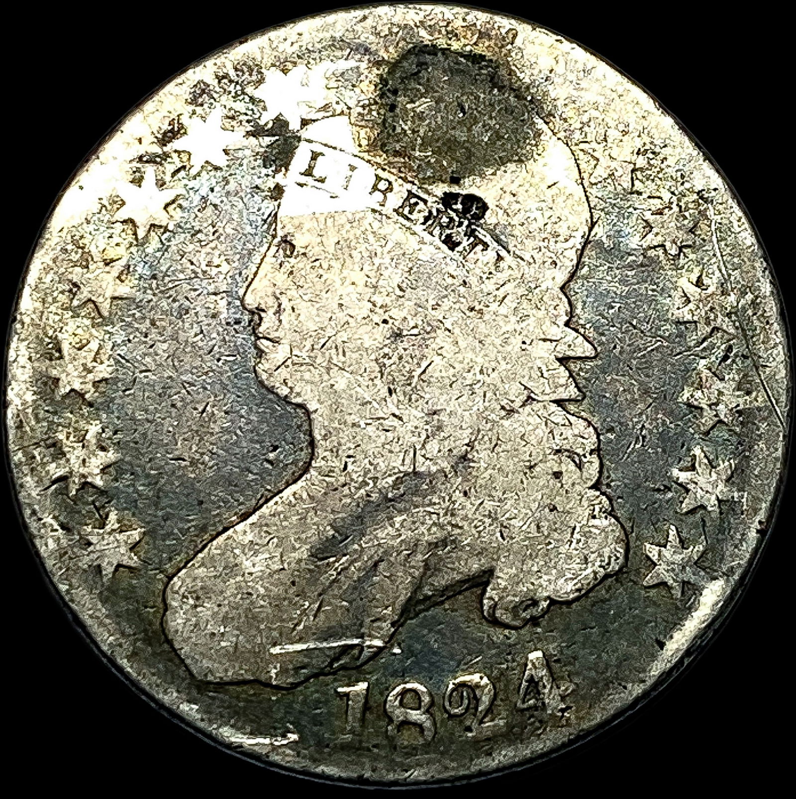 1824 Capped Bust Half Dollar HIGH GRADE (1 of 2)