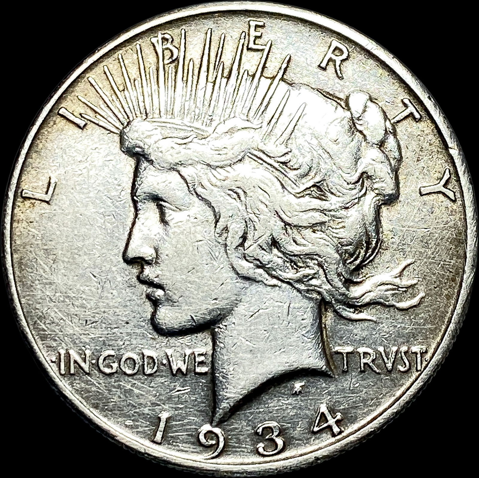1934-S Silver Peace Dollar NEARLY UNCIRCULATED (1 of 2)