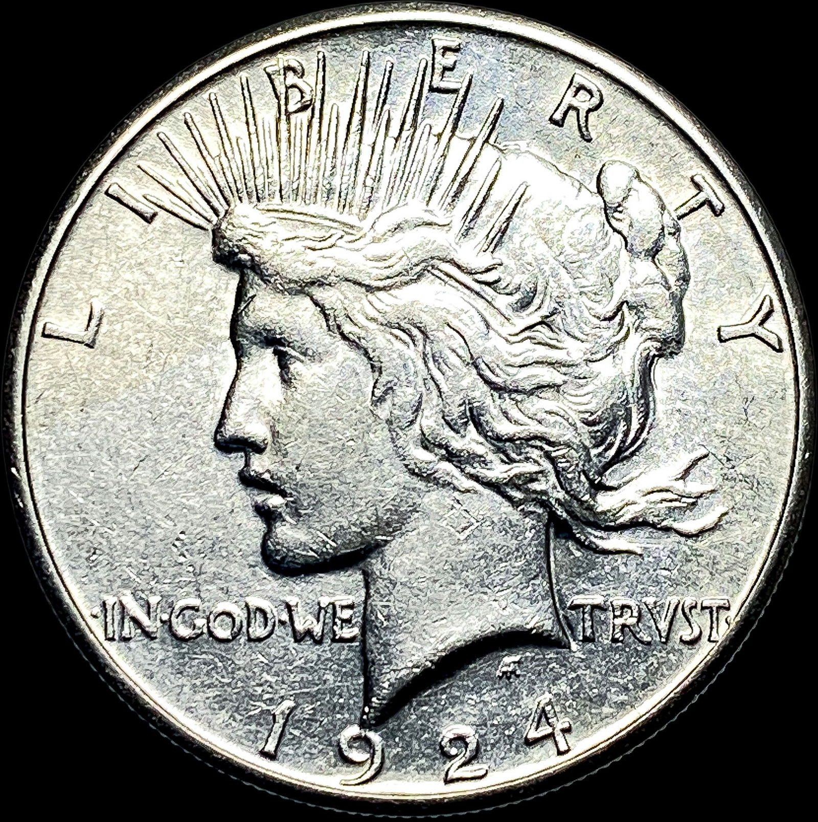 1924-S Silver Peace Dollar CHOICE AU (1 of 2)
