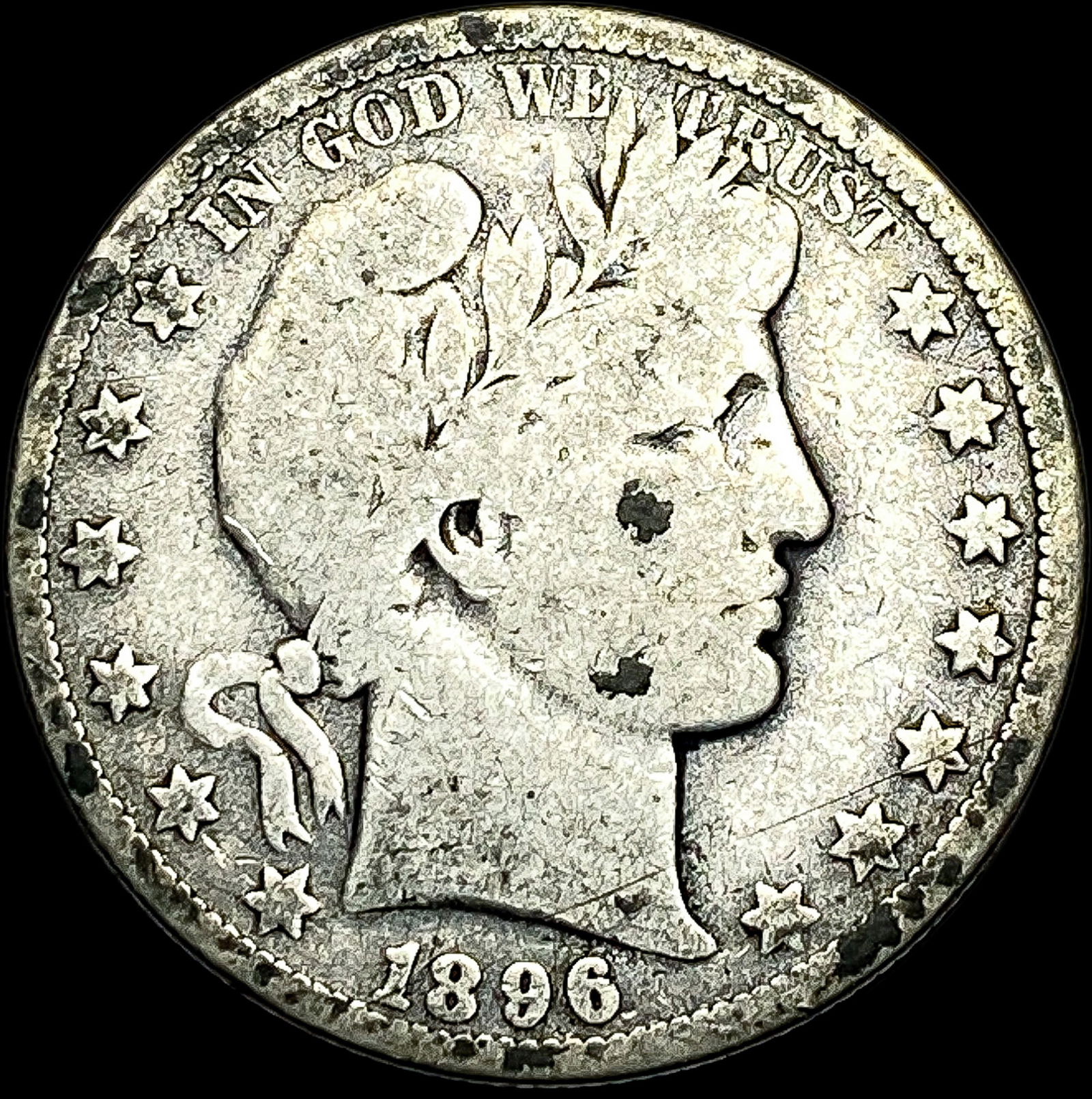 1896-O Silver Barber Half Dollar NICELY CIRCULATED (1 of 2)