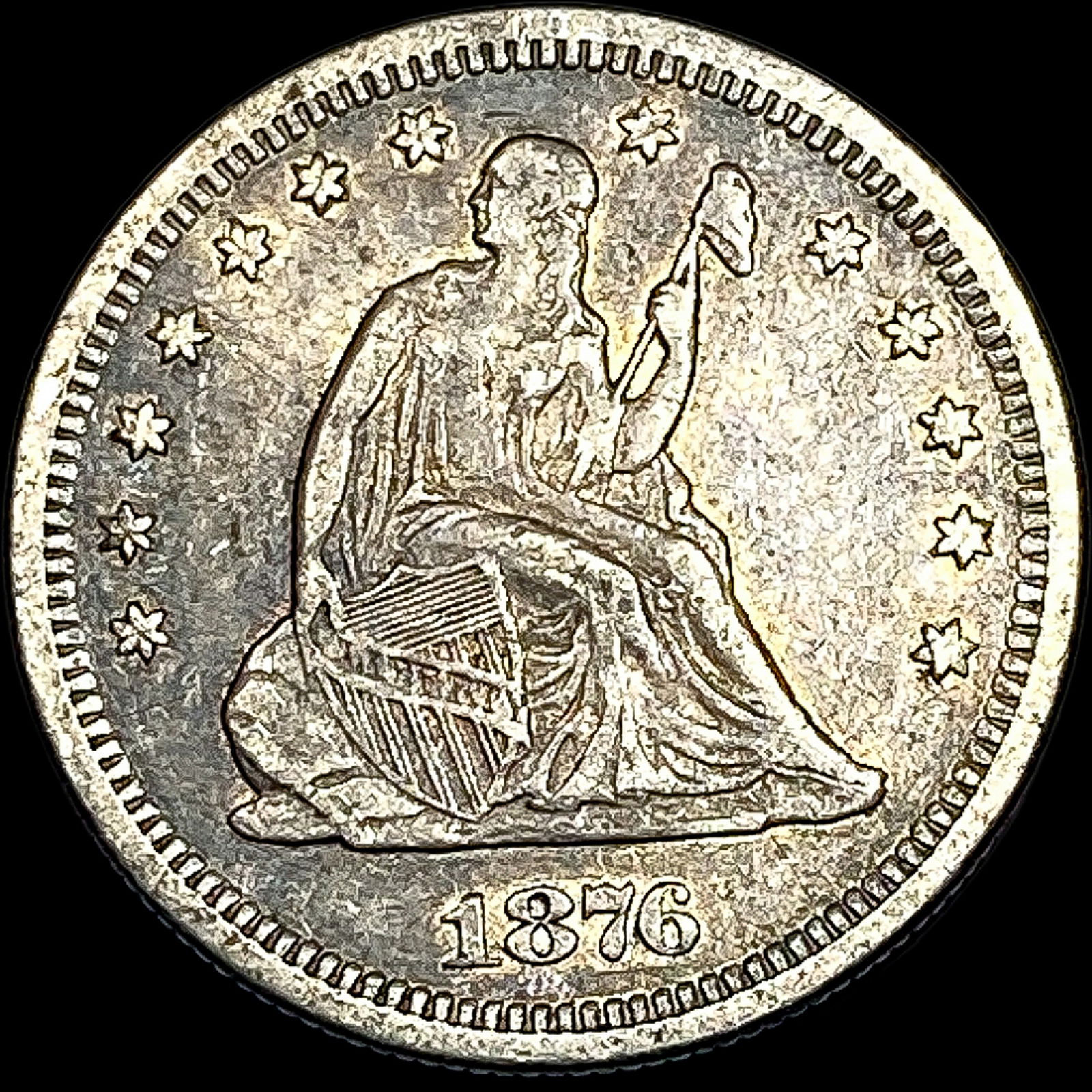 1876-S Silver Quarter Dollar NEARLY UNCIRCULATED (1 of 2)