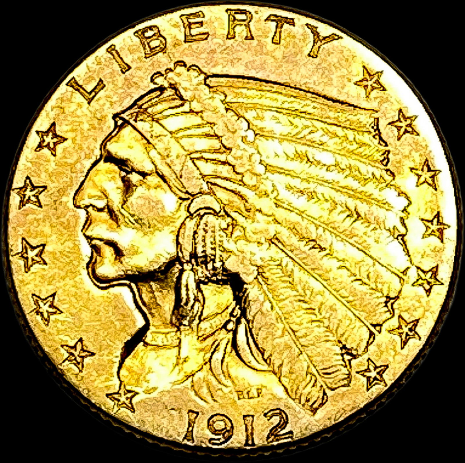 1912 Indian Head Gold $2.50 Quarter Eagle CLOSELY UNCIRCULATED (1 of 2)