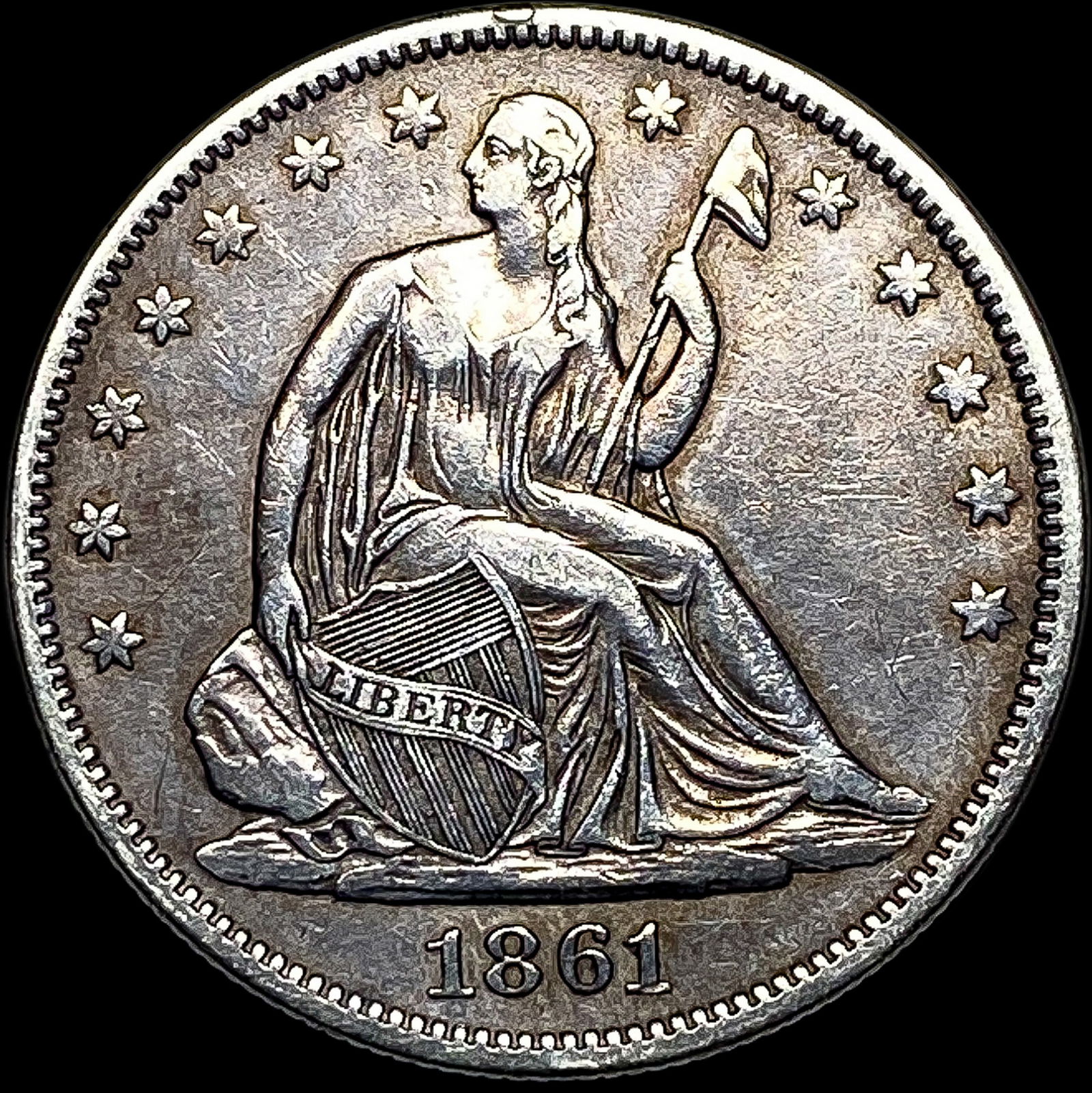 1861 Seated Liberty Half Dollar NEARLY UNCIRCULATED (1 of 2)