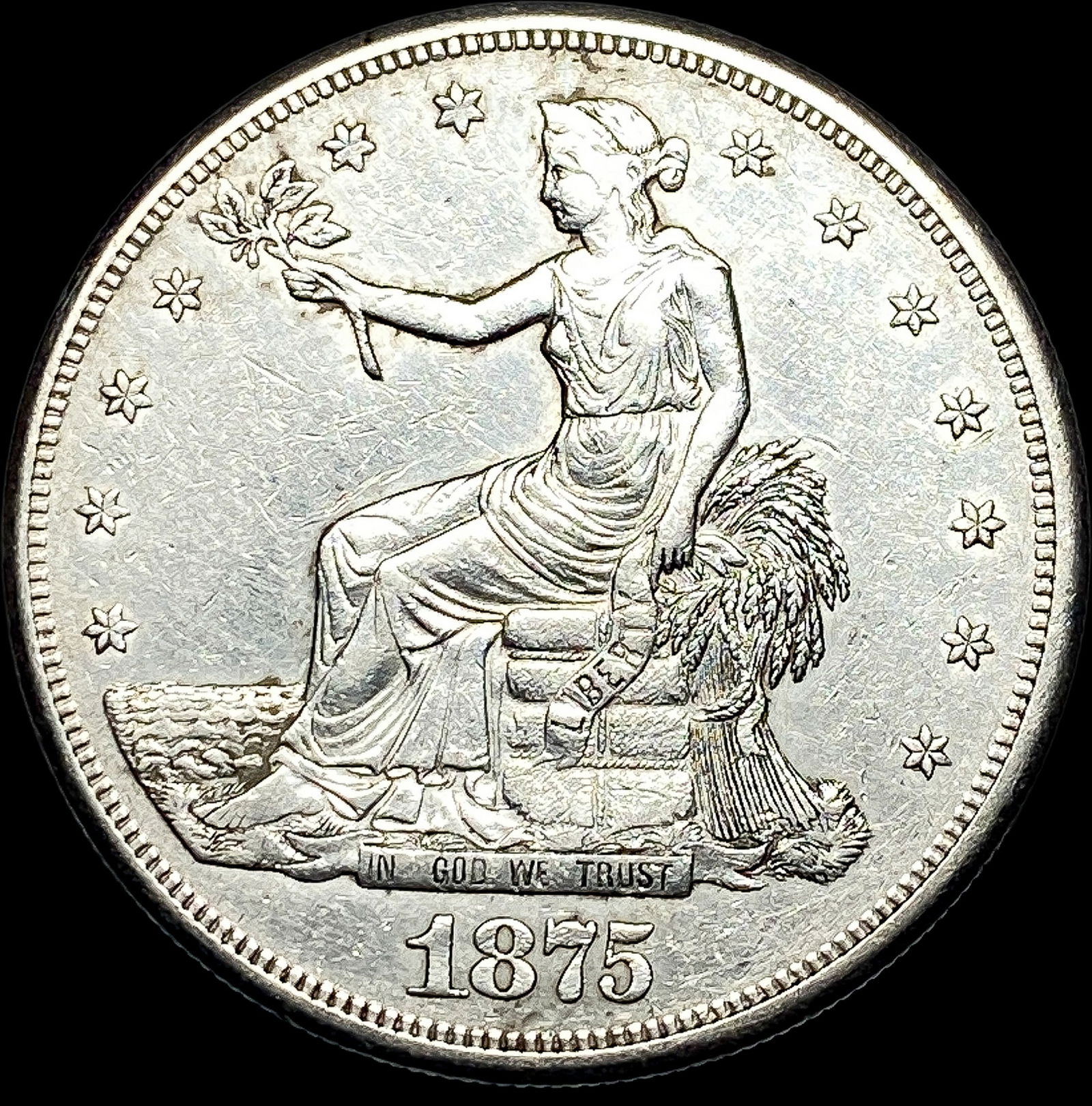 1875-S Silver Trade Dollar CLOSELY UNCIRCULATED (1 of 2)