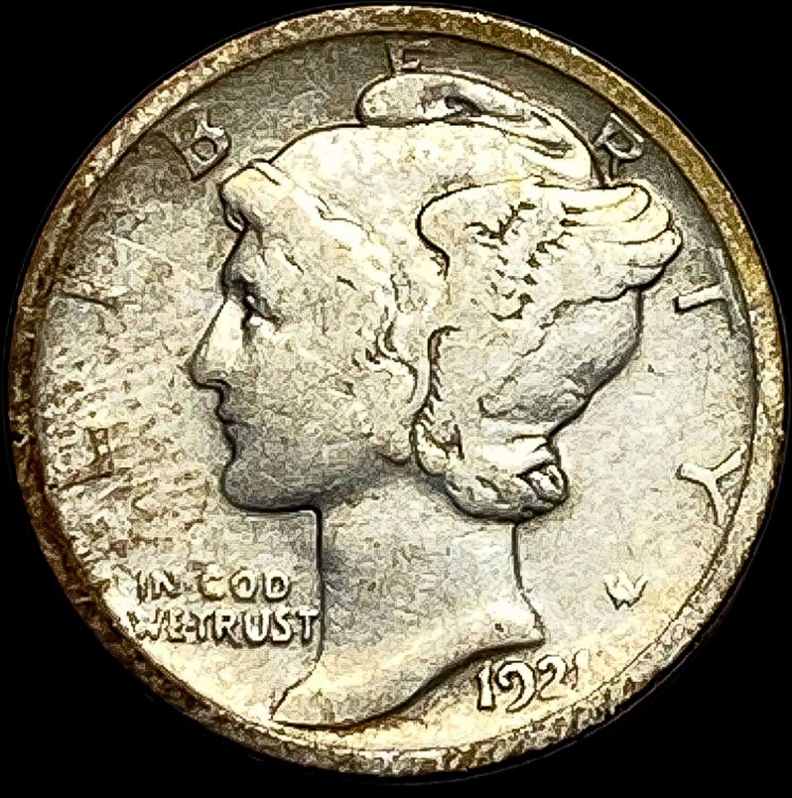 1921-S Silver Mercury Dime LIGHTLY CIRCULATED (1 of 2)