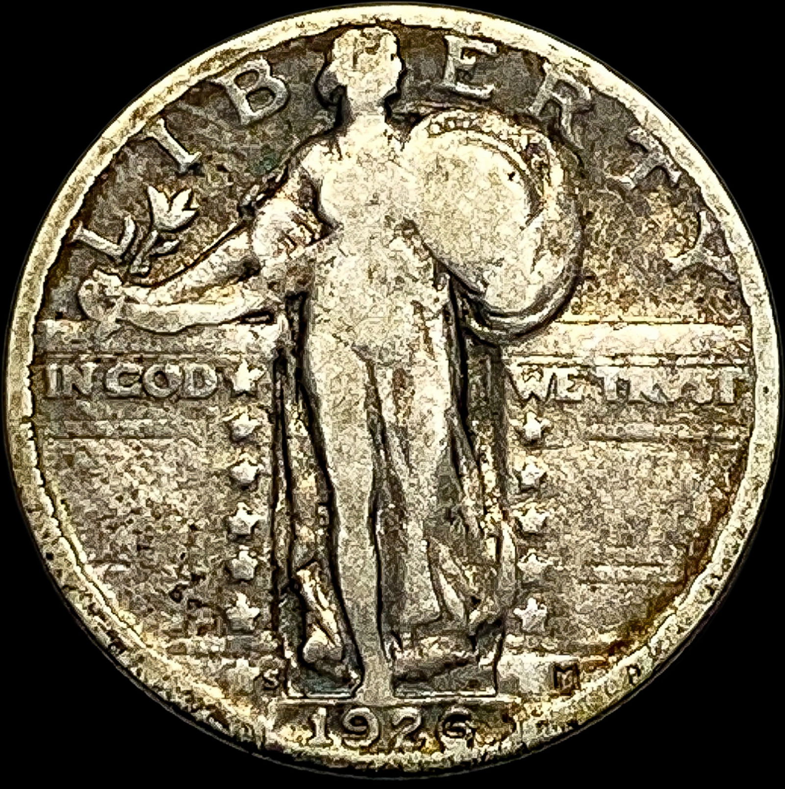 1926-S Silver Standing Liberty Quarter NICELY CIRCULATED (1 of 2)