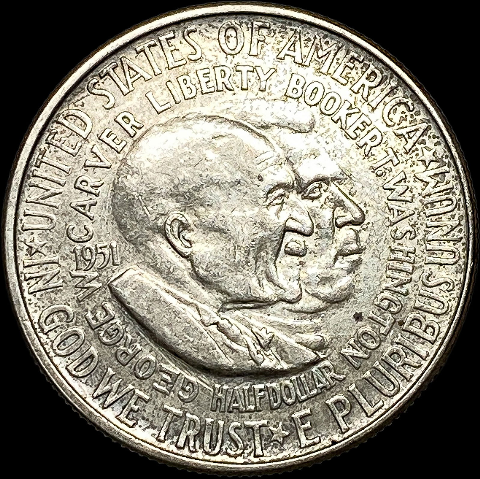 1951 Silver Half Dollar Booker T. Washington/Carver CLOSELY UNCIRCULATED (1 of 2)