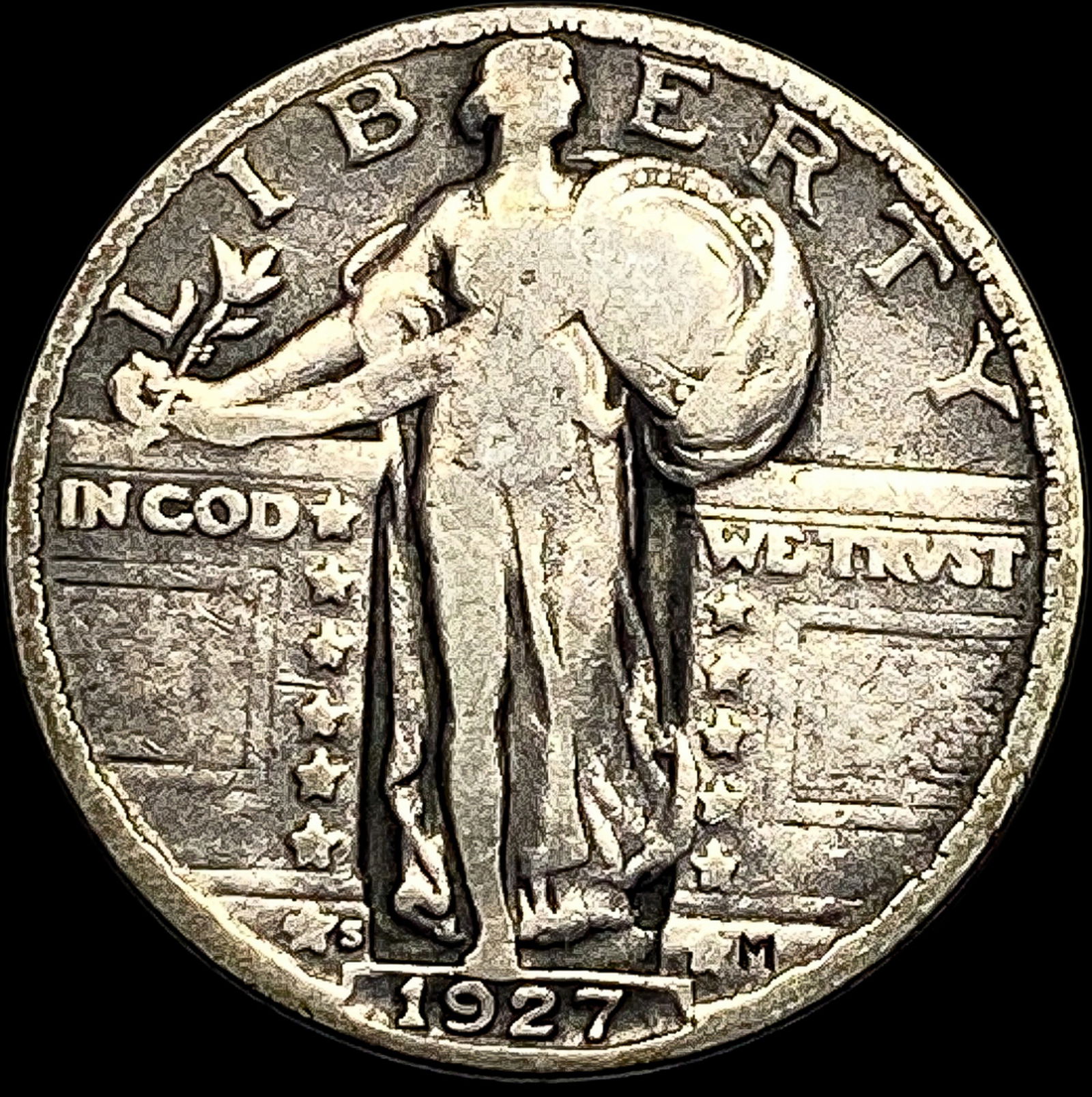 1927-S Silver Standing Liberty Quarter LIGHTLY CIRCULATED (1 of 2)