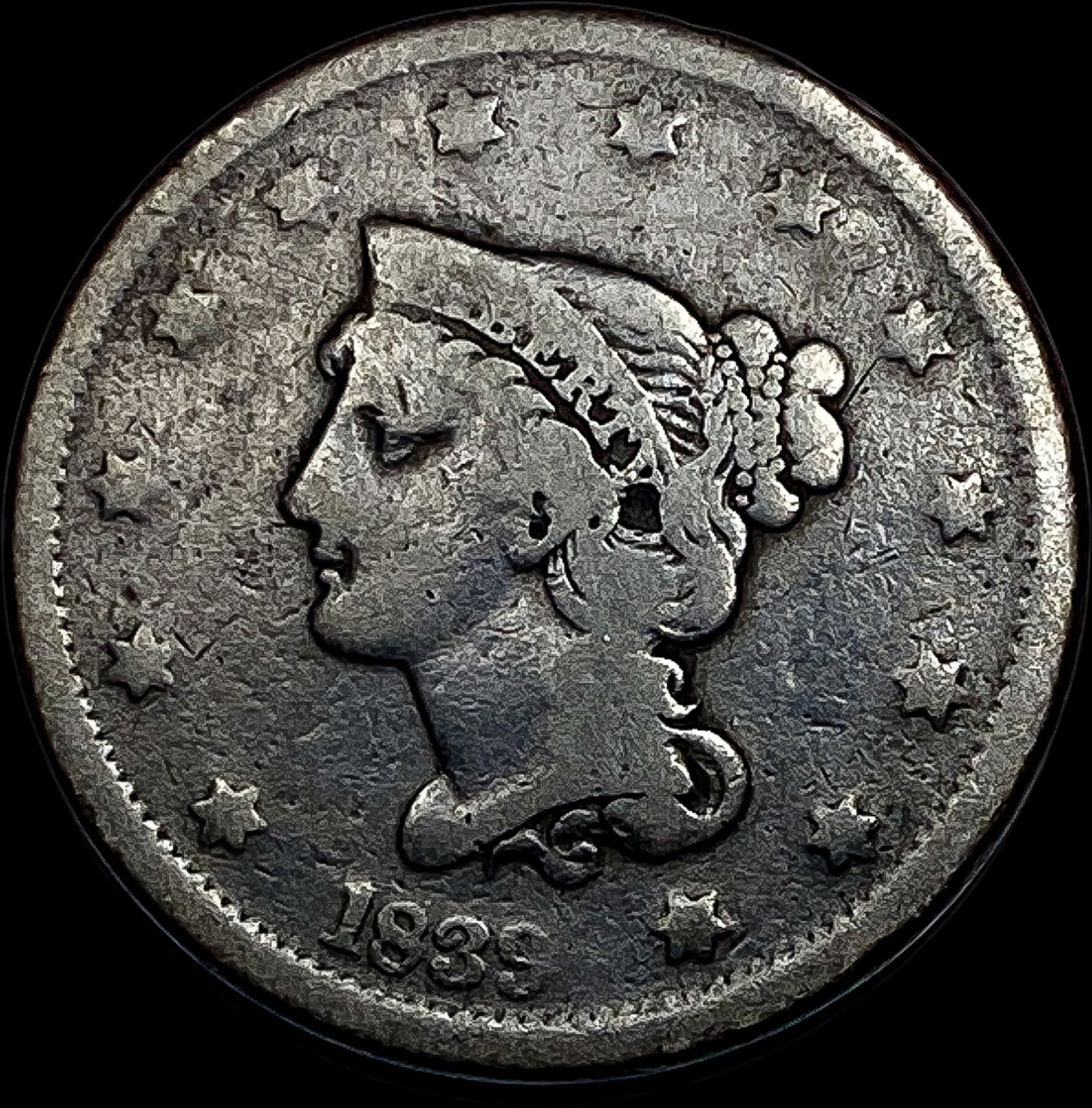 1839 Large Cent (Coronet Head) NICELY CIRCULATED (1 of 2)