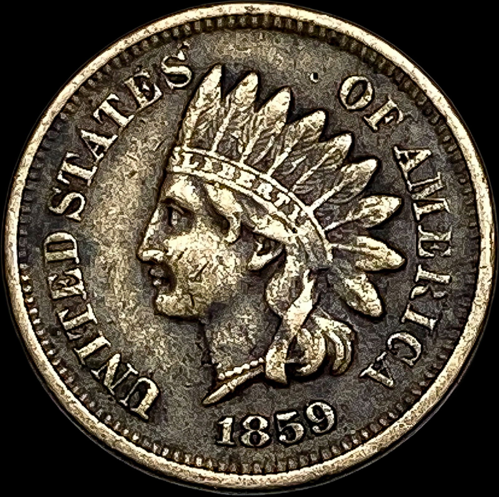 1859 Copper-Nickel Indian Head Cent CHOICE AU (1 of 2)