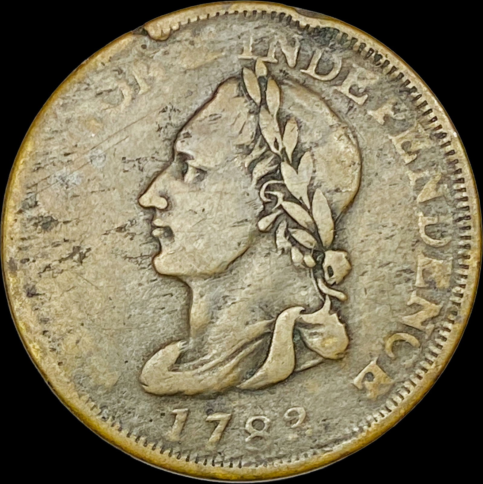 1789 George Clinton Copper Cent Token LIGHTLY CIRCULATED (1 of 2)