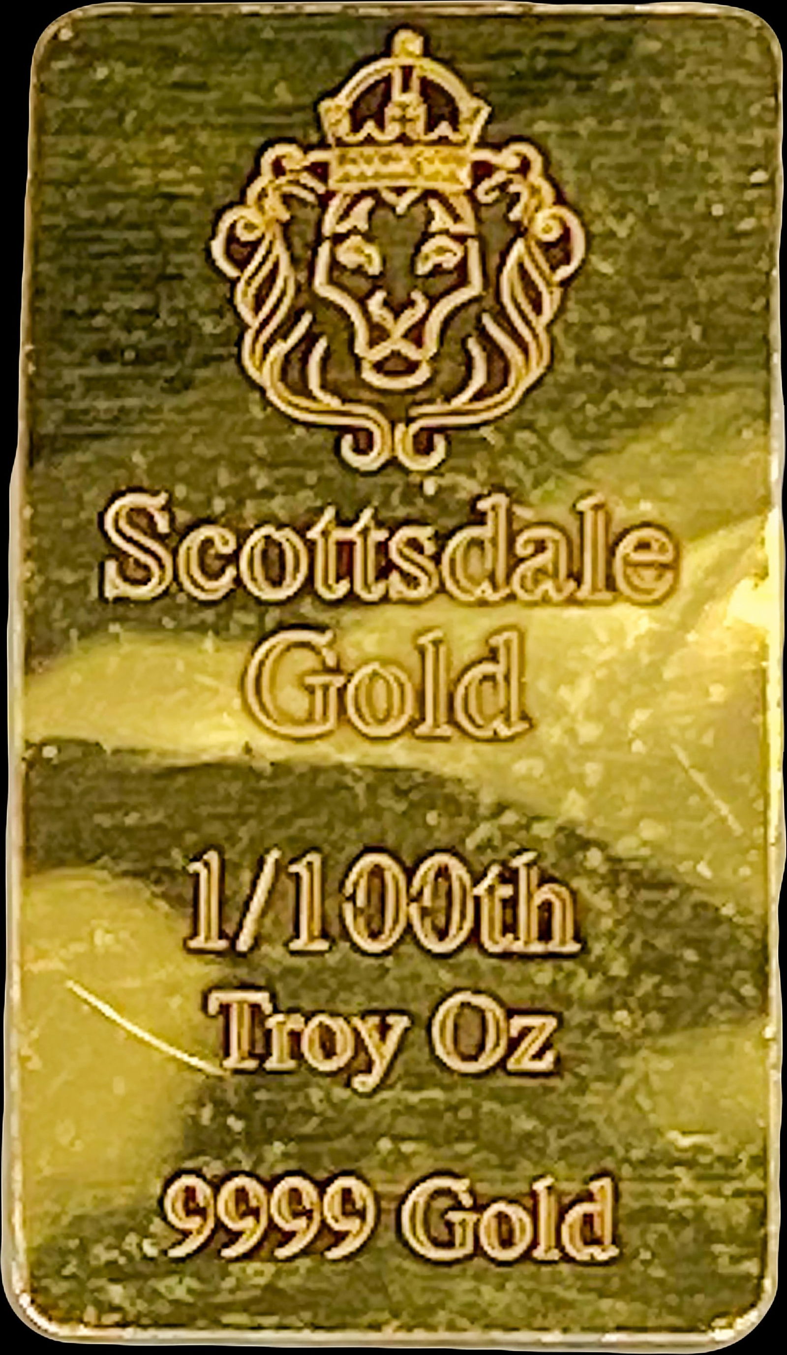 Scottsdale Gold 1/100 oz 9999 Gold Bar CHOICE PROOF (1 of 2)
