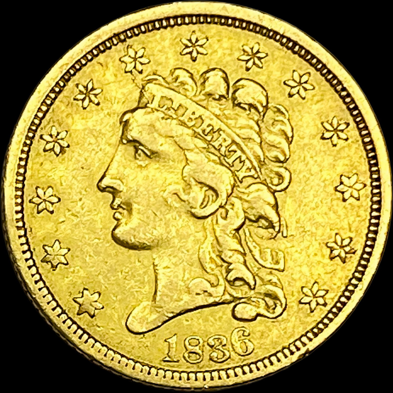 1836 Gold $2.50 Classic Head Quarter Eagle NEARLY UNCIRCULATED (1 of 2)