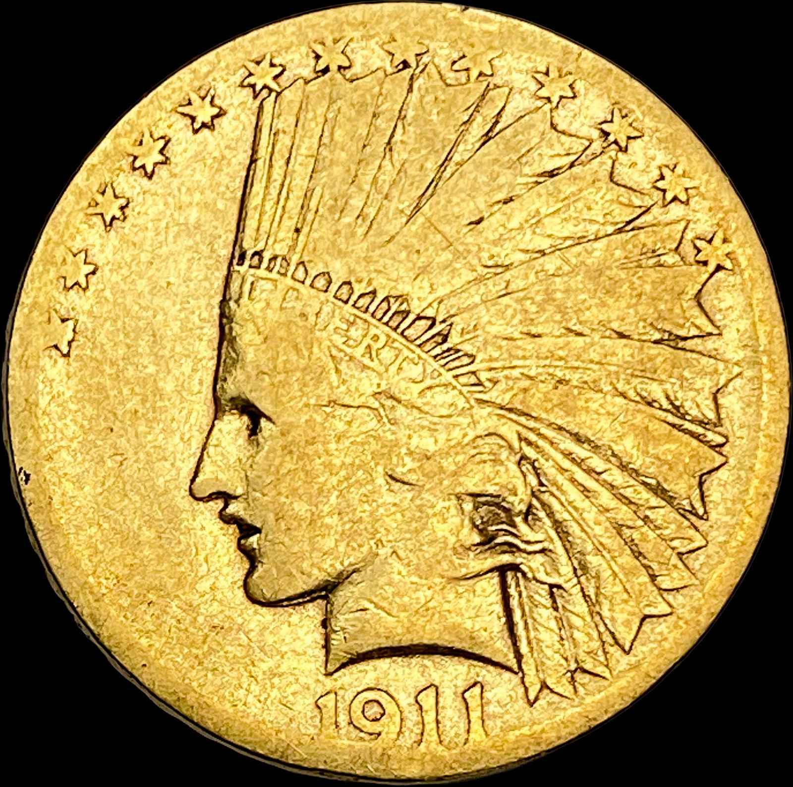 1911 Indian Head Gold Eagle $10 LIGHTLY CIRCULATED (1 of 2)