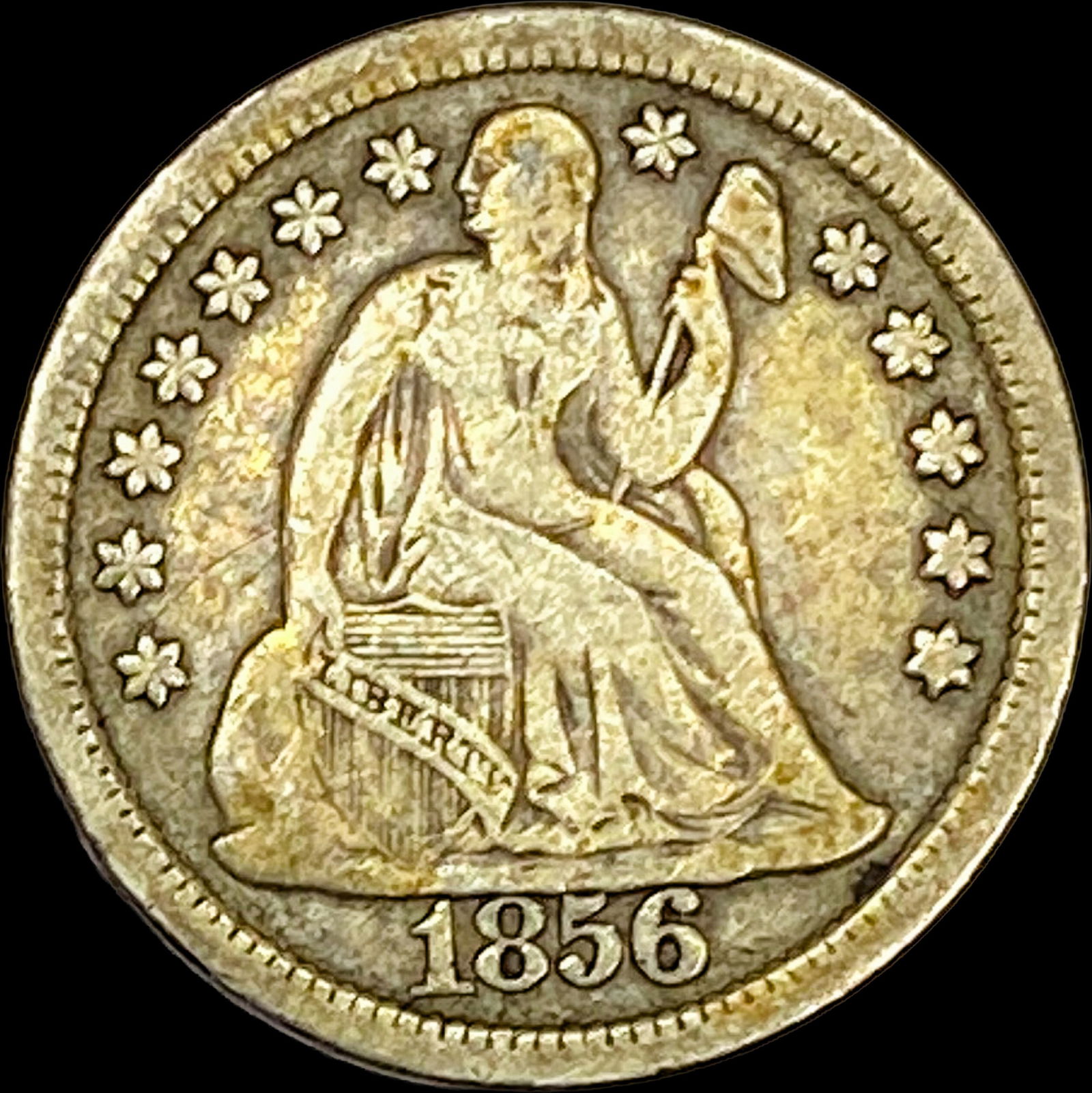 1856 LG Date Seated Liberty Dime LIGHTLY CIRCULATED (1 of 2)