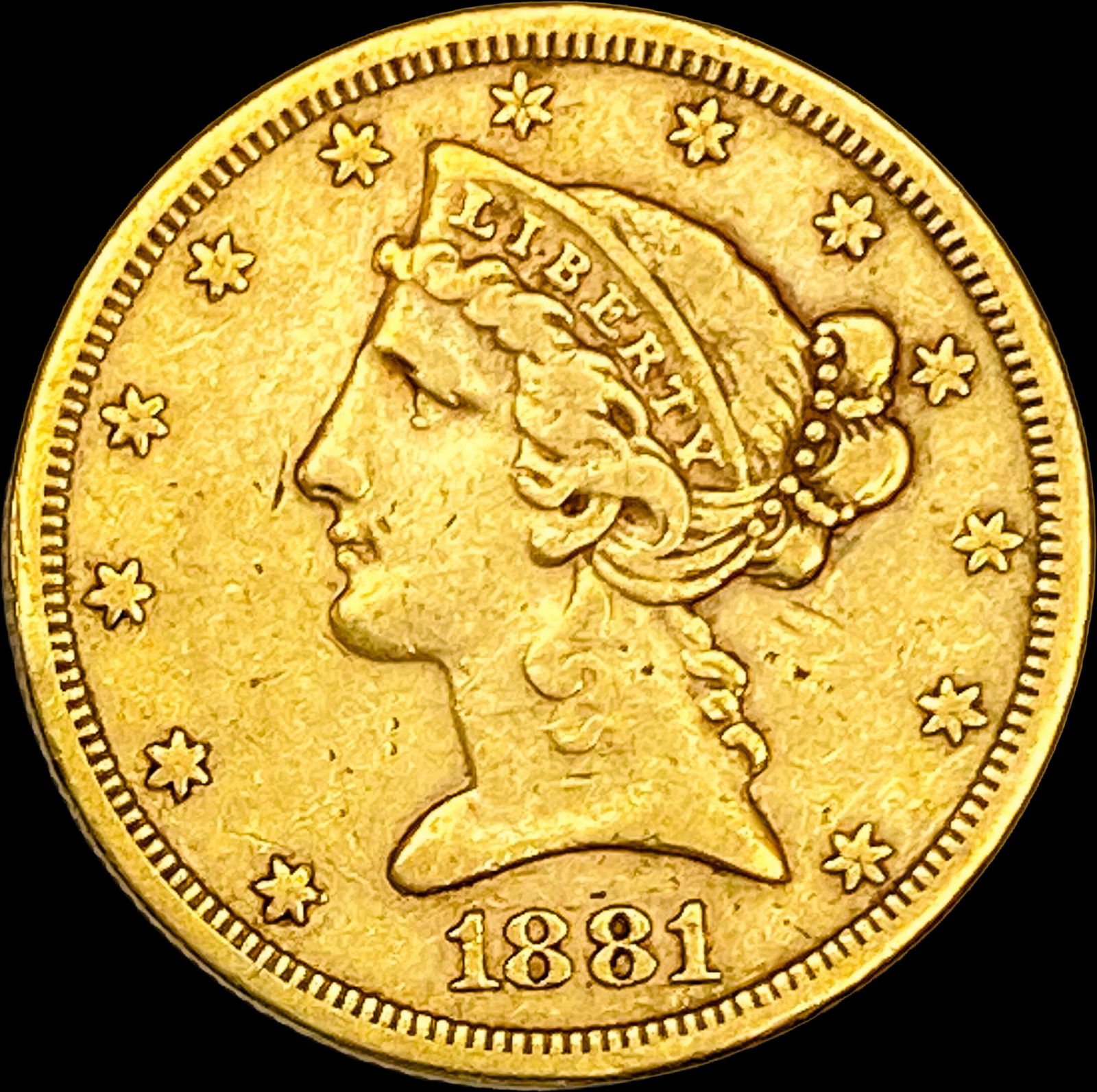1881-S Gold $5 Half Eagle NEARLY UNCIRCULATED (1 of 2)