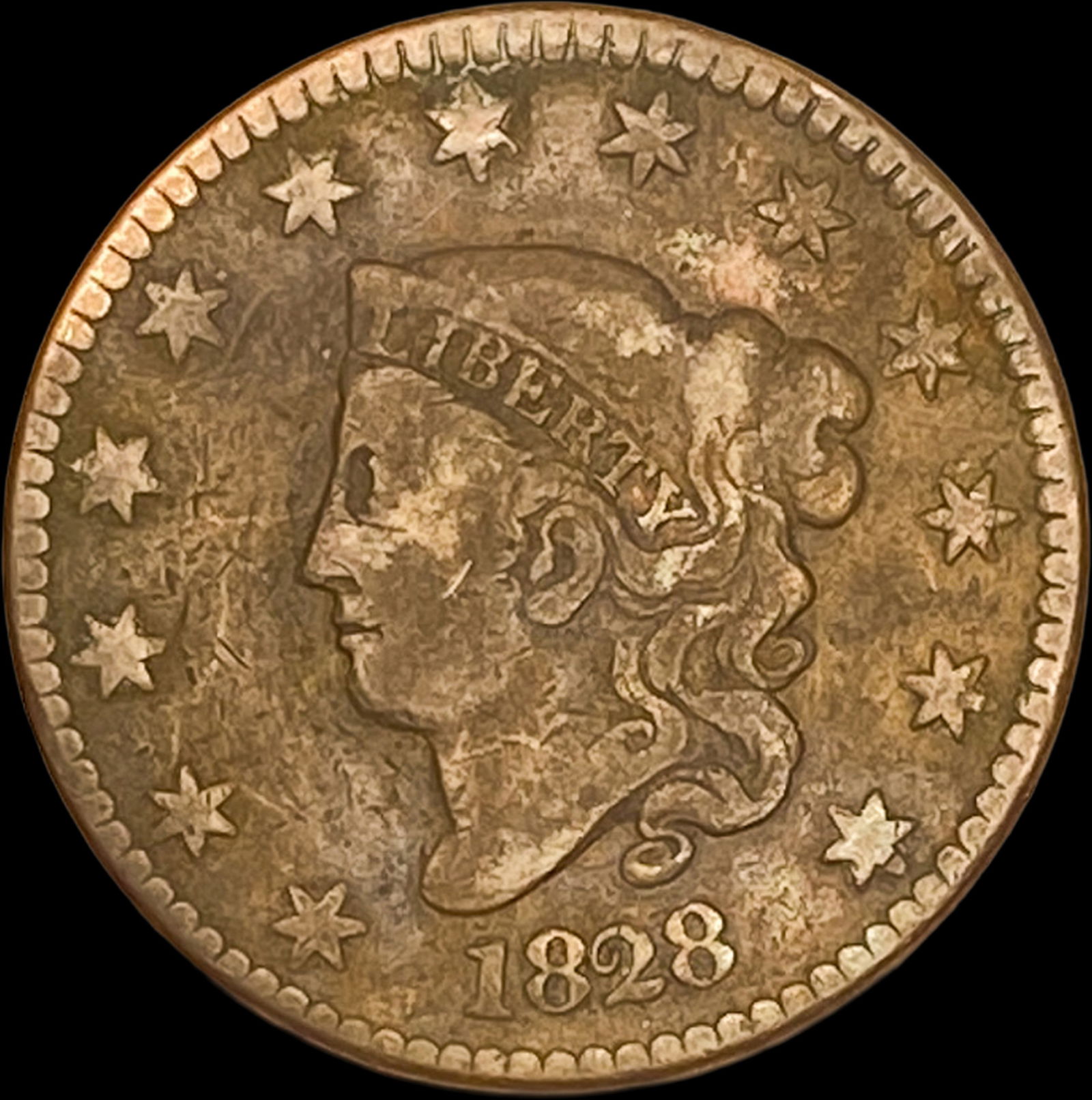 1828 LG Date Coronet Head Large Cent HIGH GRADE (1 of 2)