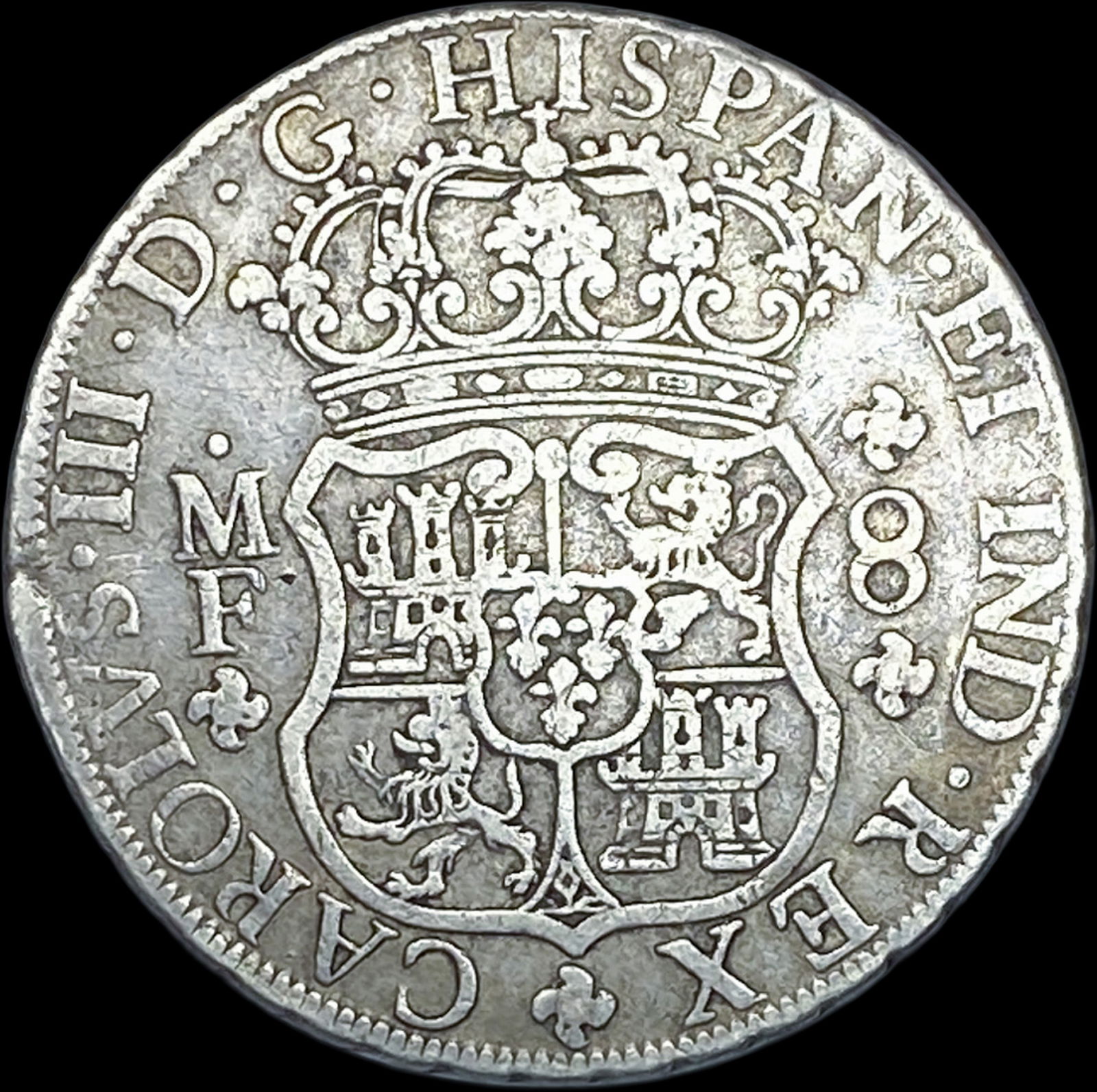 1766-Mo MF Silver 8 Reales HIGH GRADE (1 of 2)