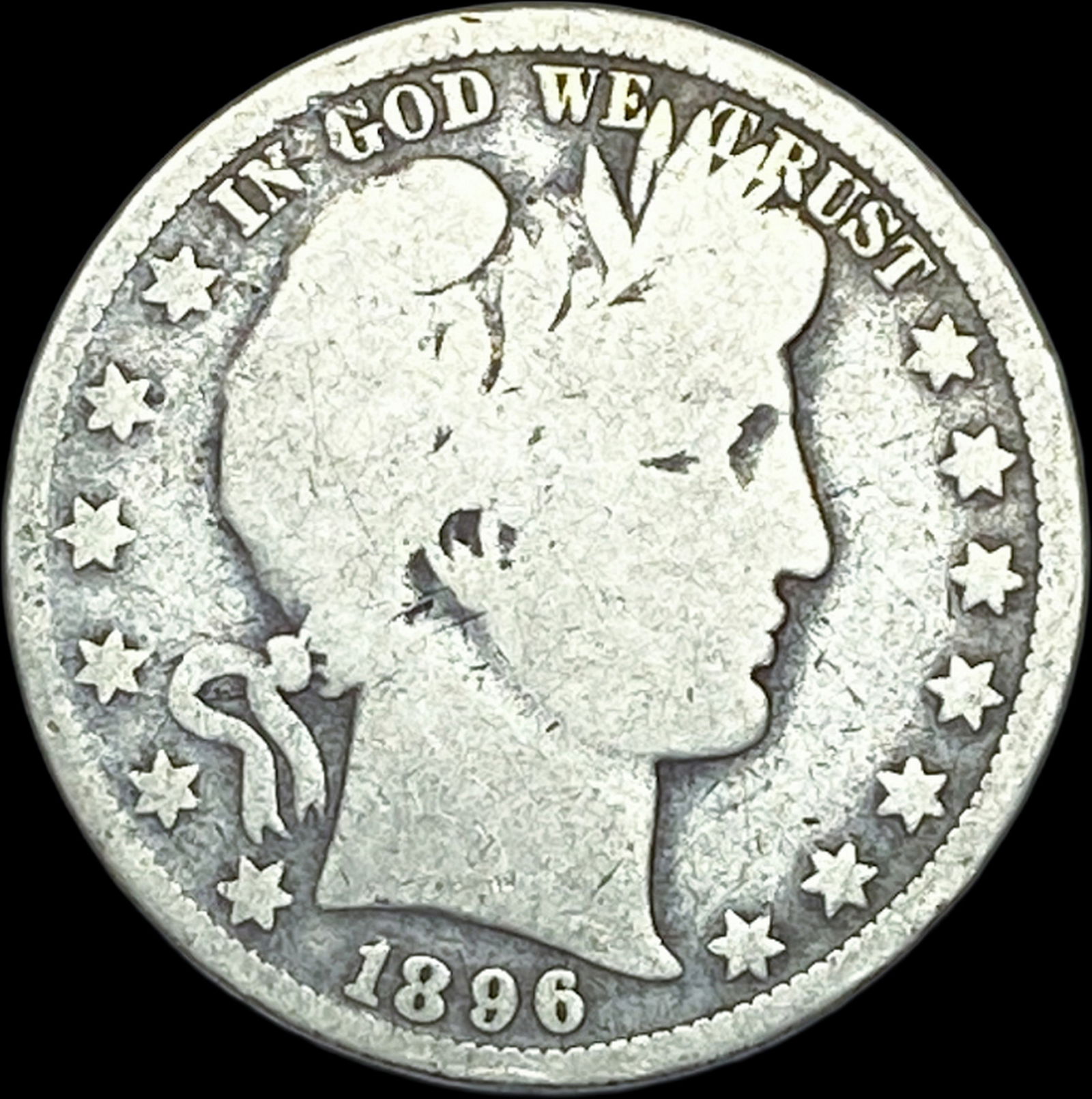 1896-O Silver Half Dollar (Barber) NICELY CIRCULATED (1 of 2)