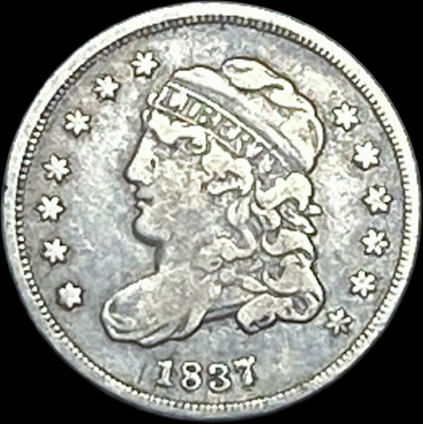 1837 Capped Bust Half Dime ABOUT UNCIRCULATED (1 of 2)