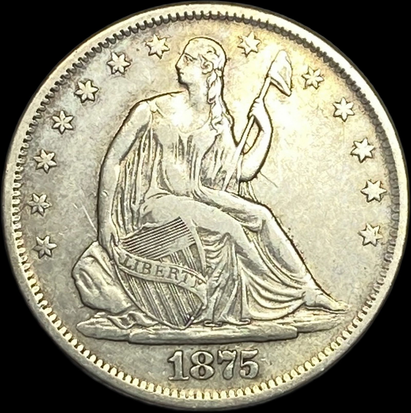 1875-S Silver Half Dollar NEARLY UNCIRCULATED (1 of 2)