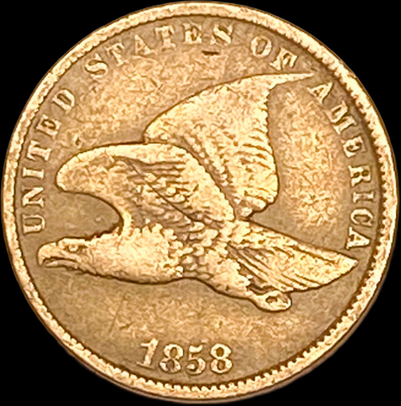 1858 Copper-Nickel Flying Eagle Cent NICELY CIRCULATED (1 of 2)